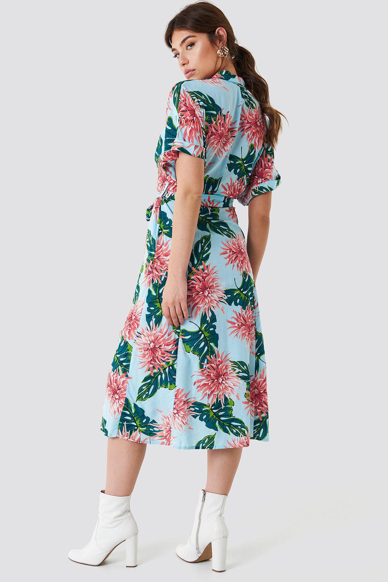 mango blue floral dress
