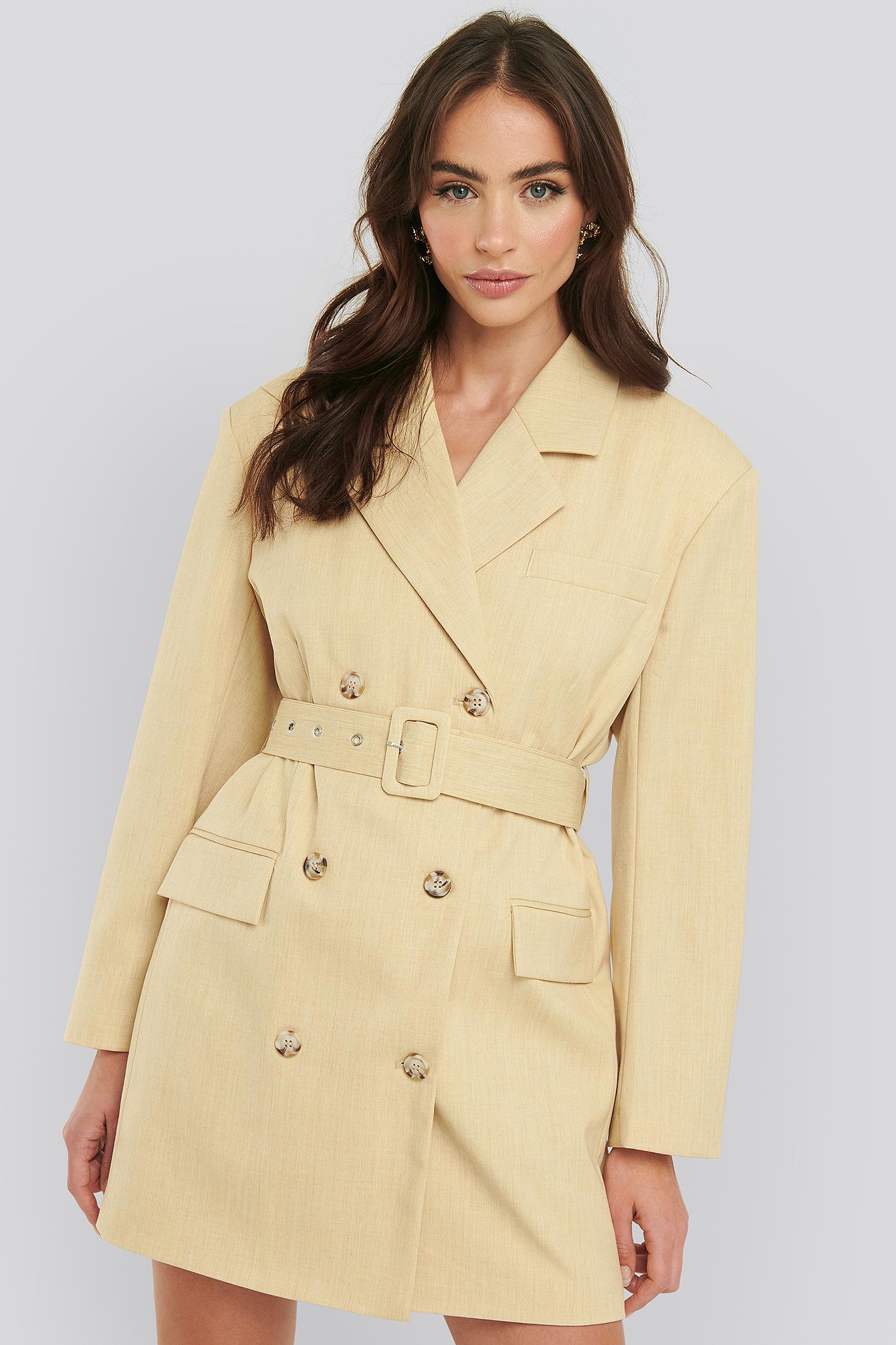 yellow belted blazer