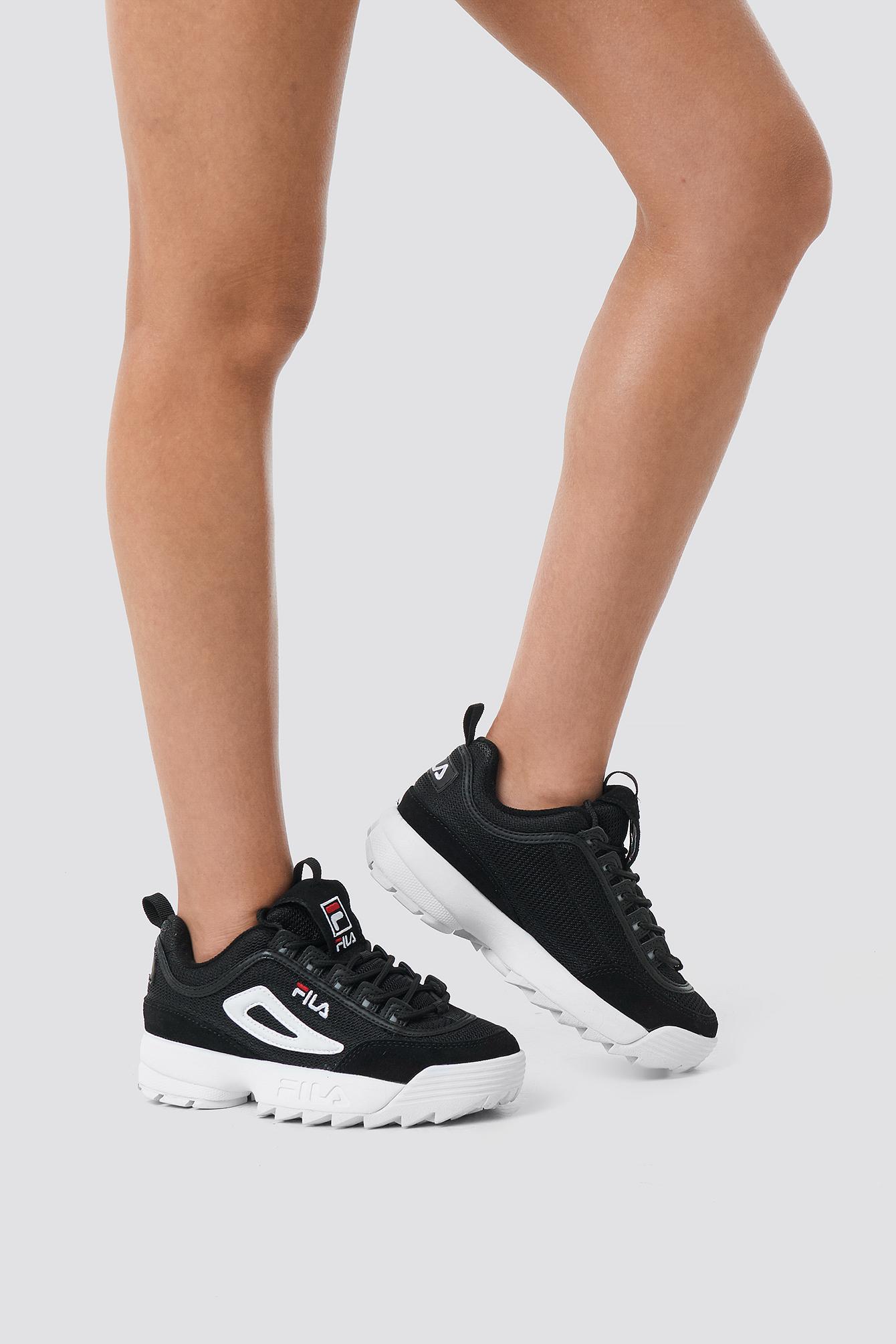 fila disruptor low wmn black