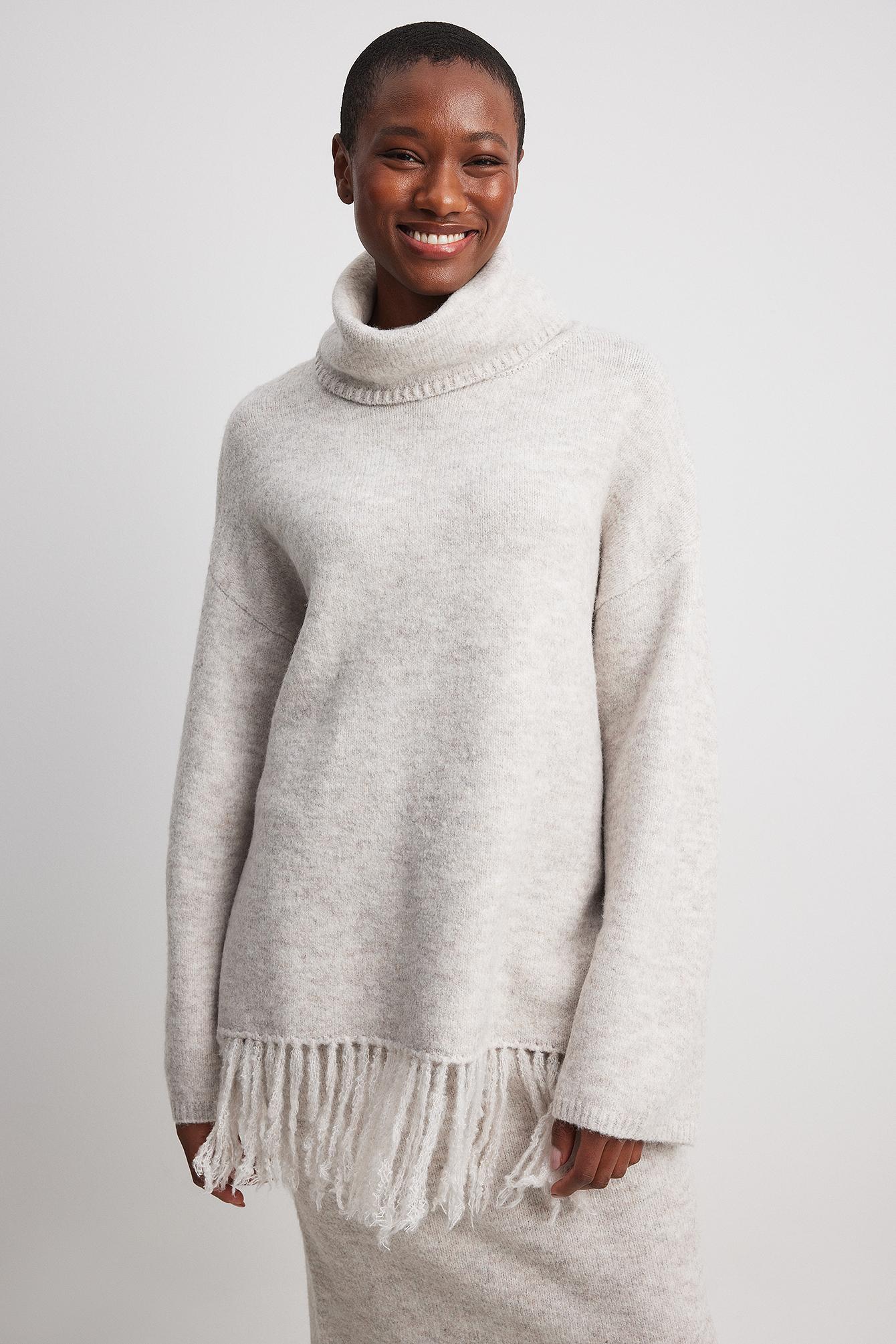Grey on sale fringe sweater
