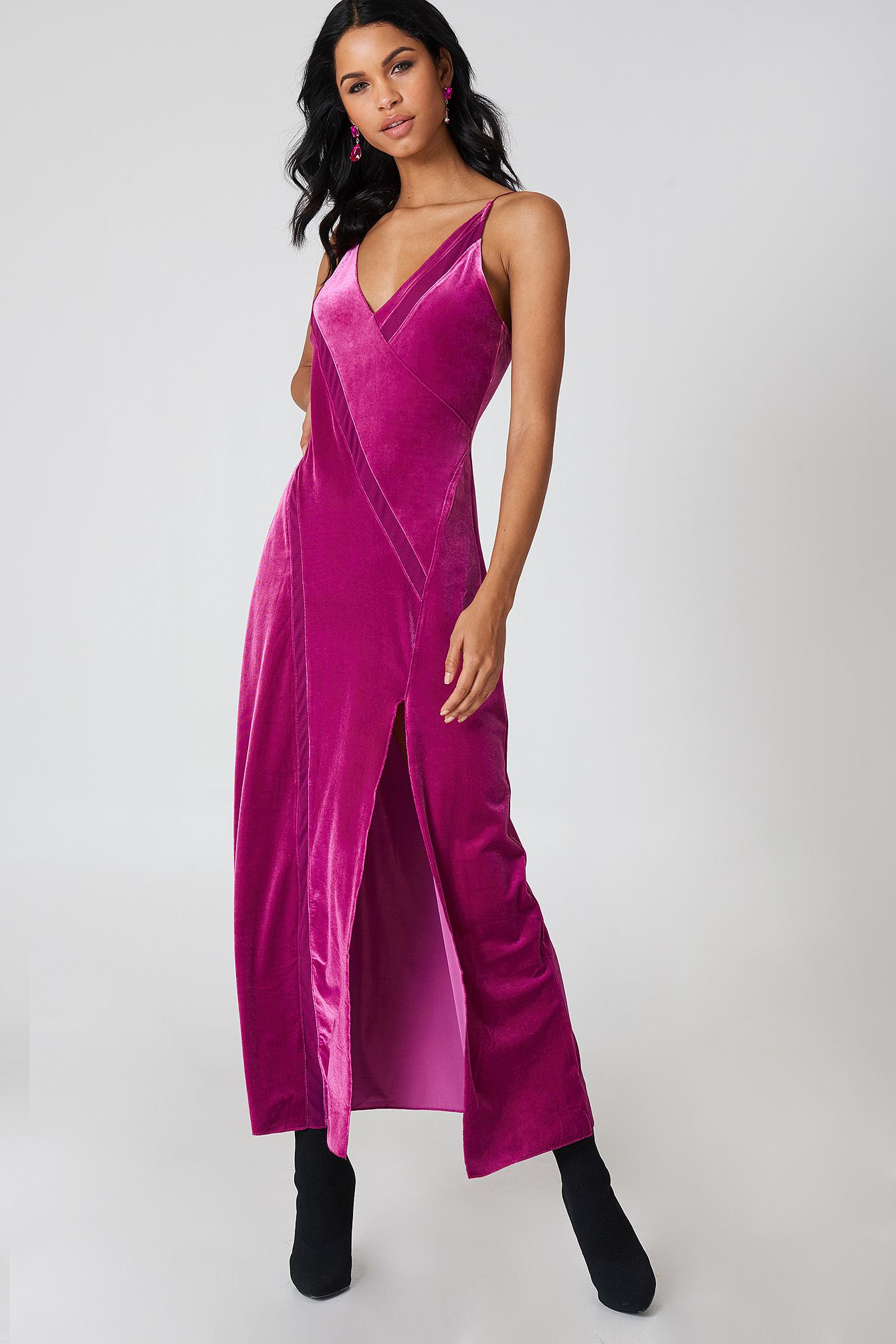 free people pink velvet dress