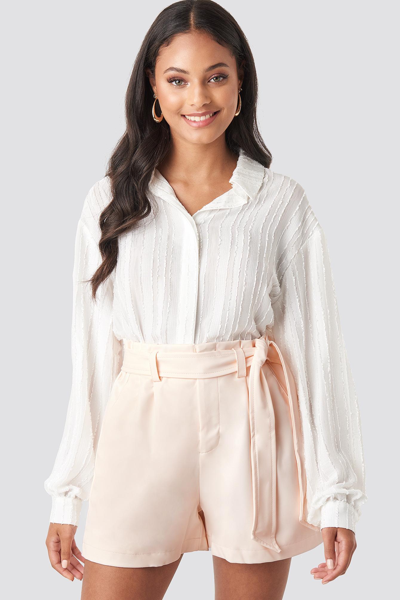 paperbag shorts beige