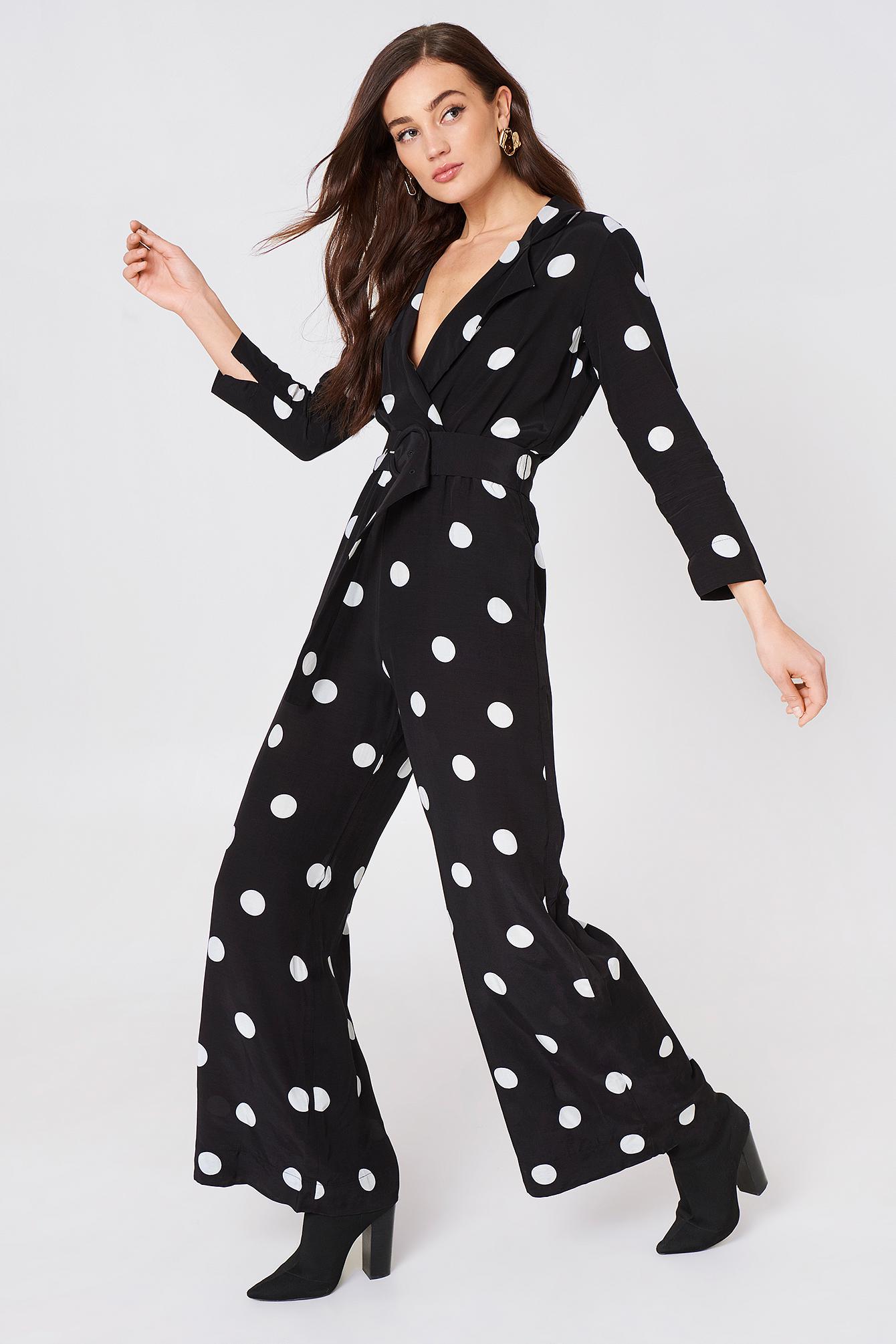 mango polka dot long jumpsuit