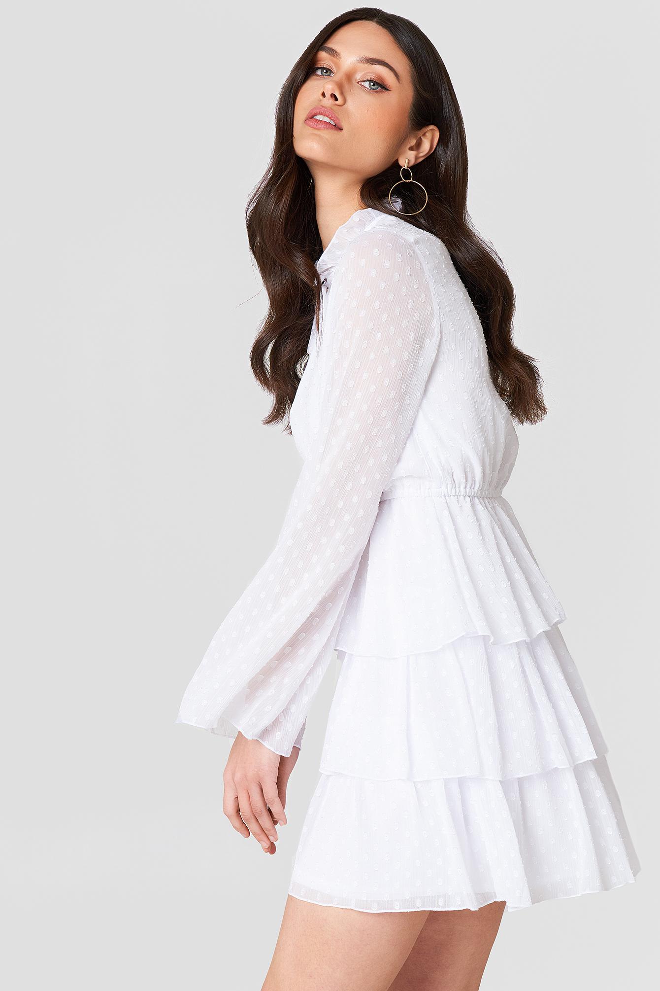 swiss dot dress white