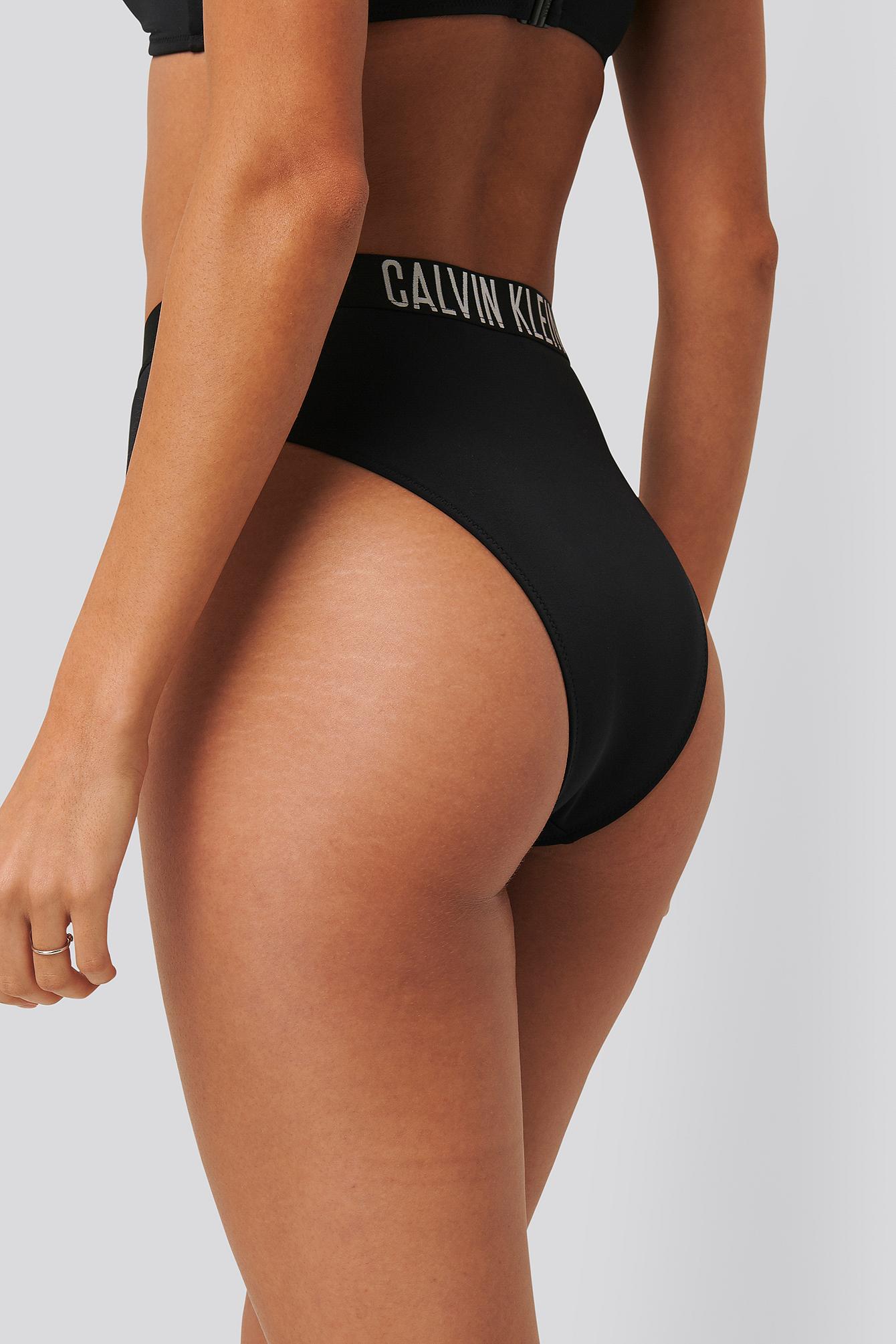 Calvin Klein Black High Waist Cheeky Bikini | Lyst
