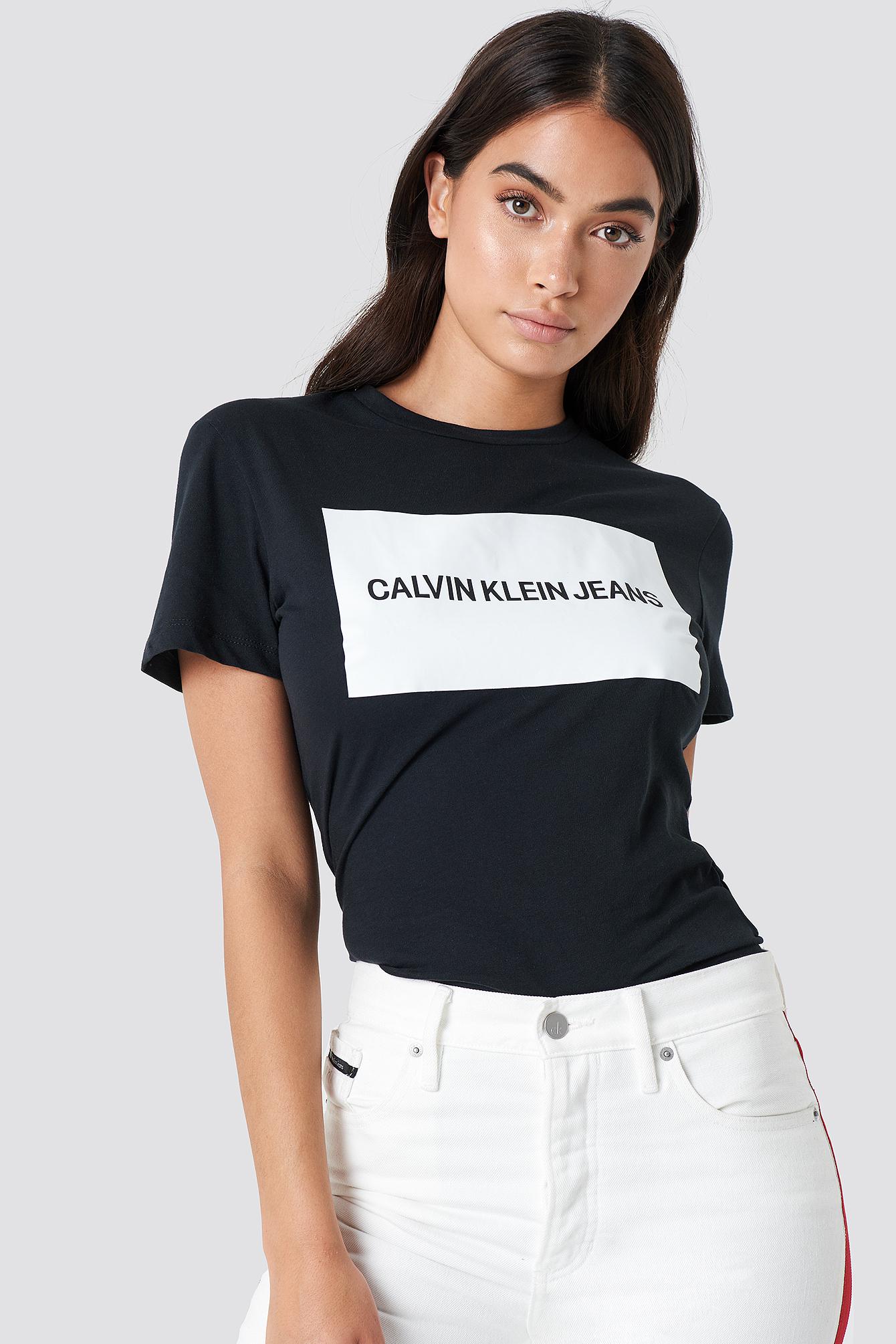 calvin klein box logo t shirt