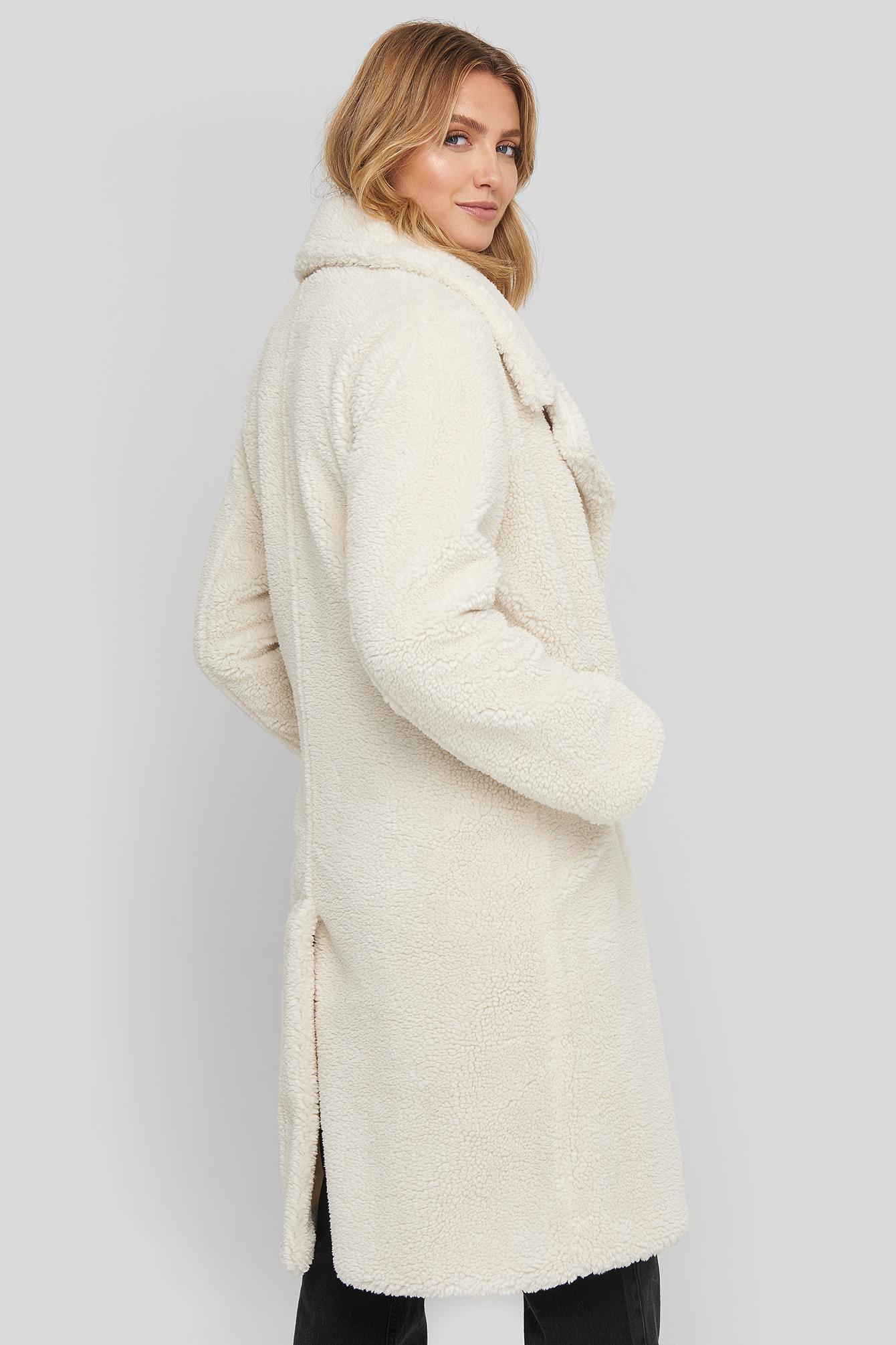 white long teddy coat