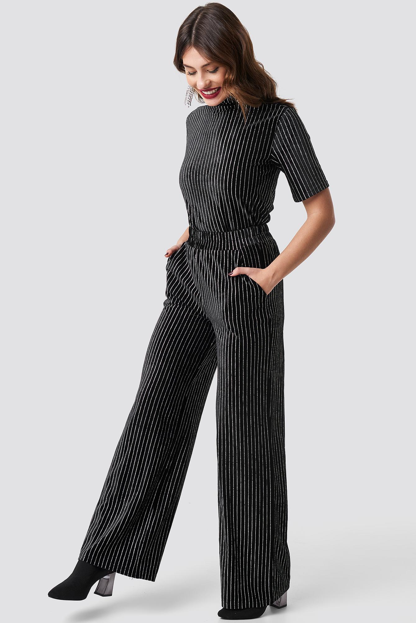 striped velvet pants