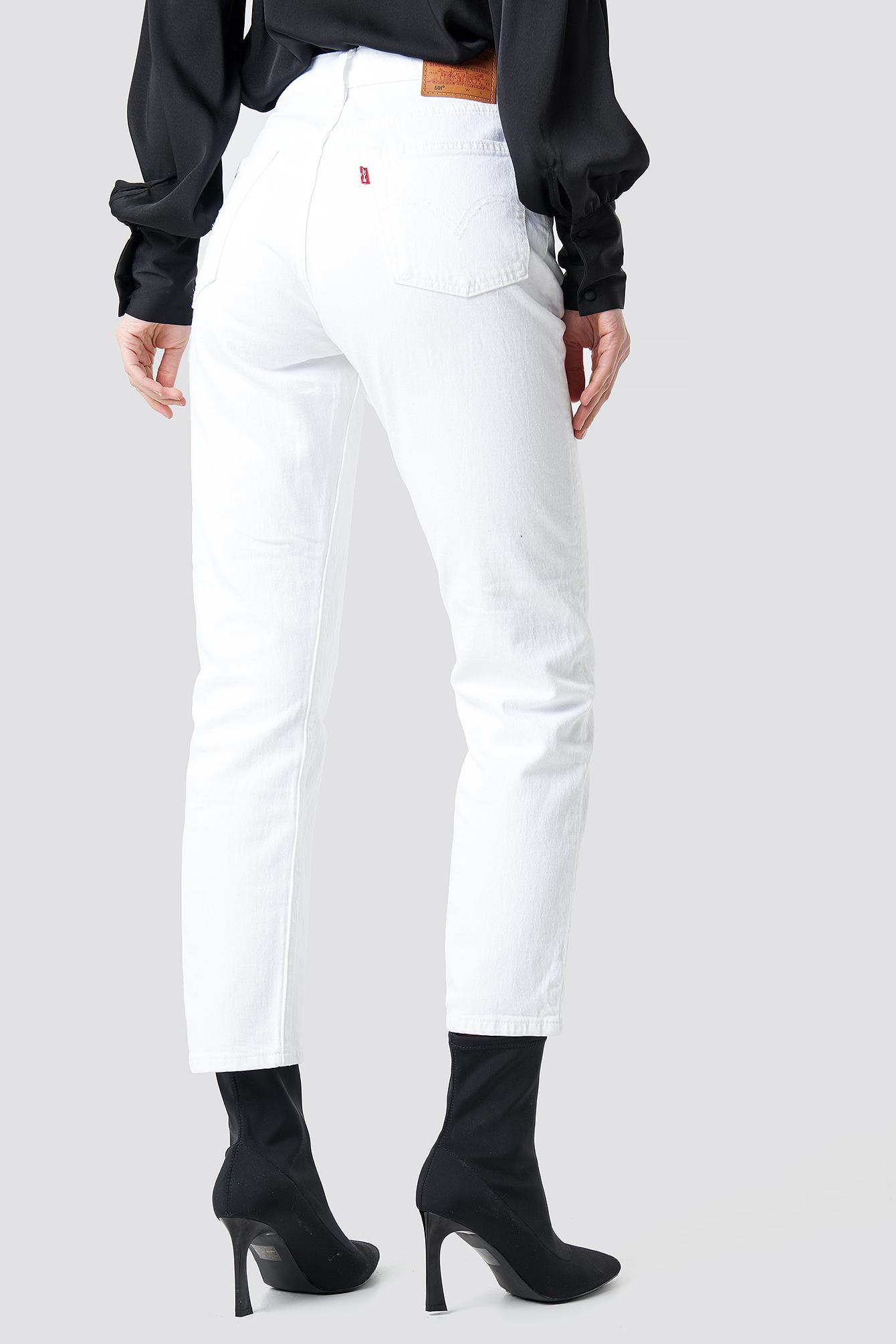 501 crop jeans white