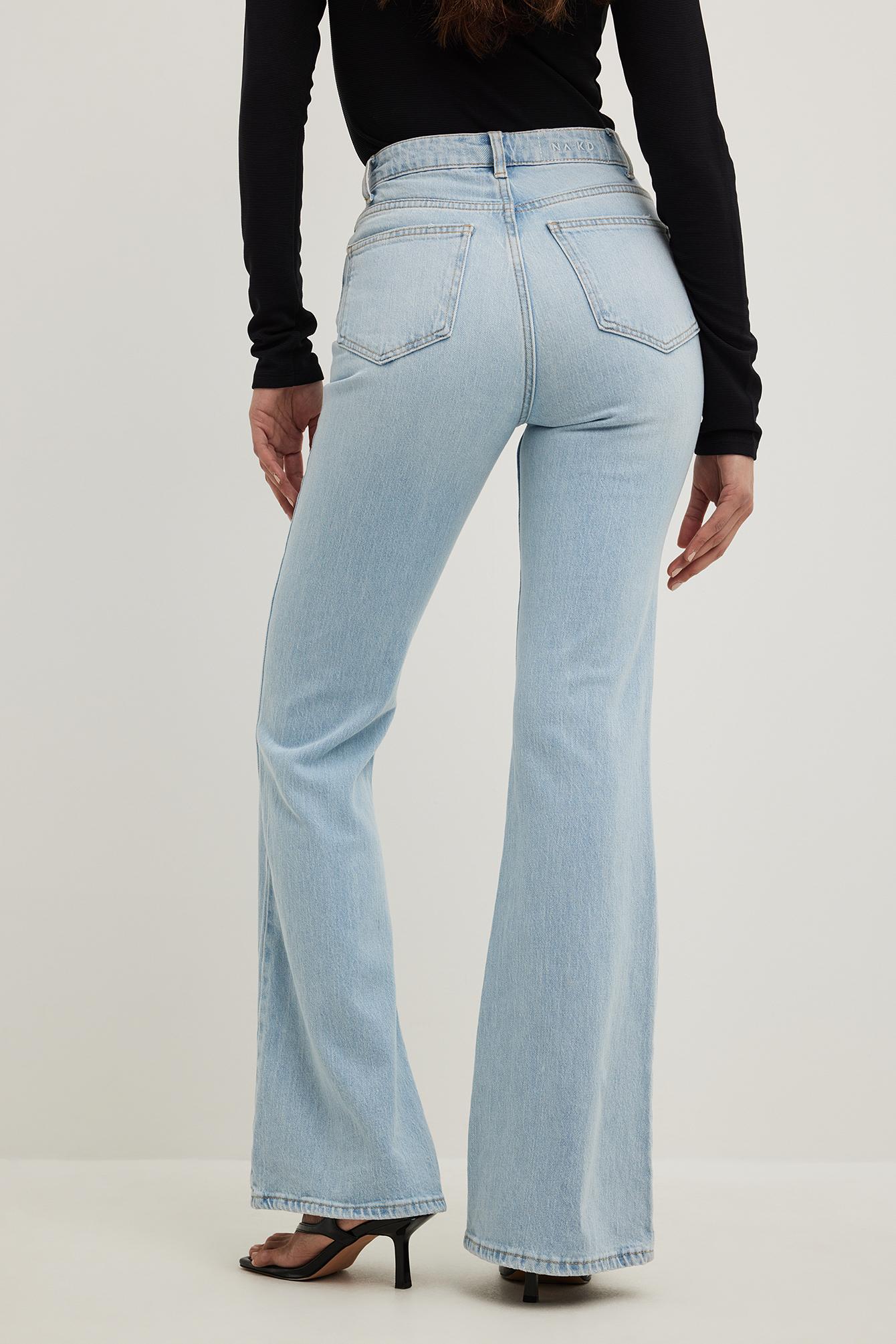 NA-KD Blue Flared High Waist Jeans | Lyst