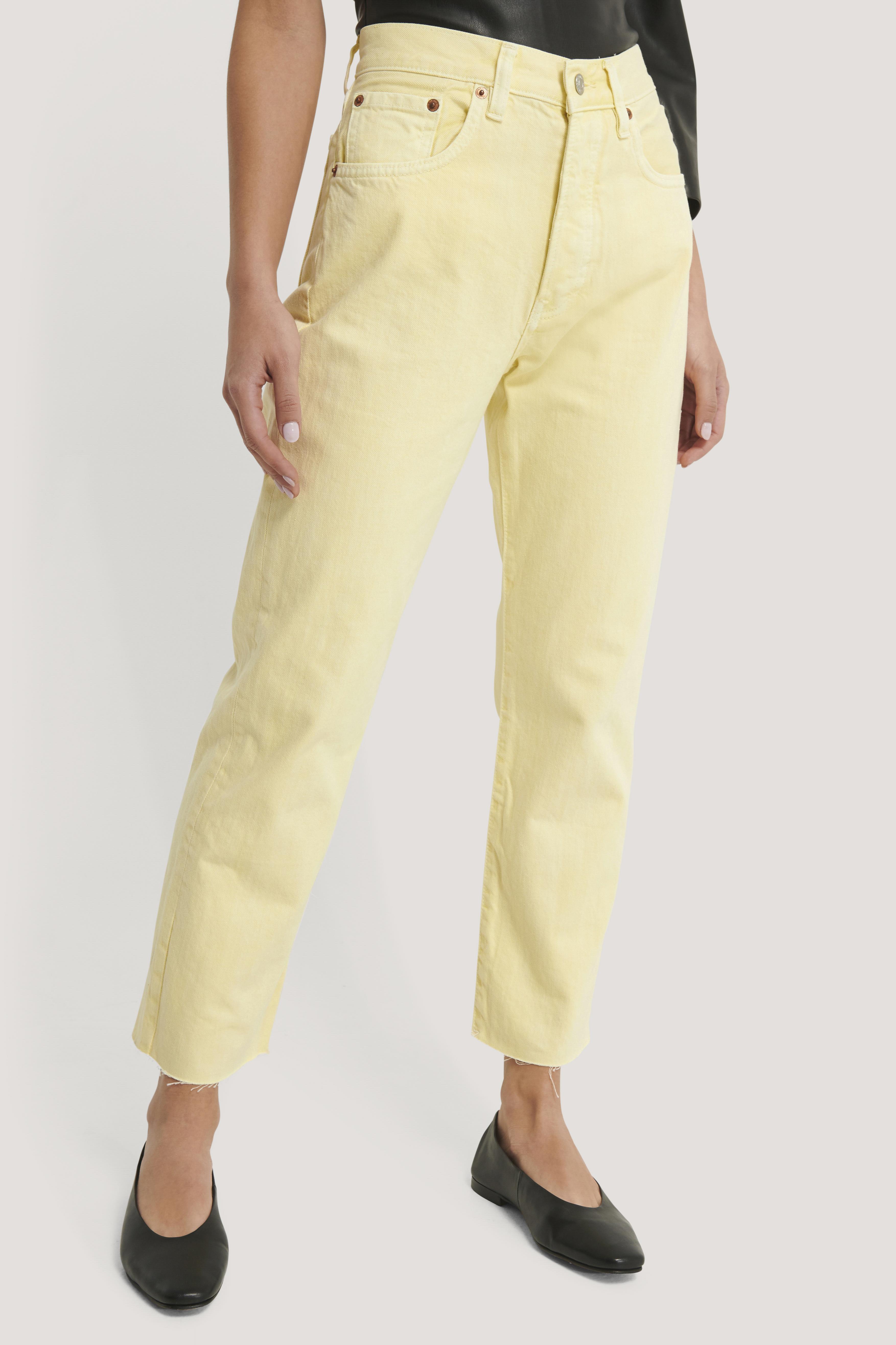 Mango Denim Yellow Havana Jeans | Lyst