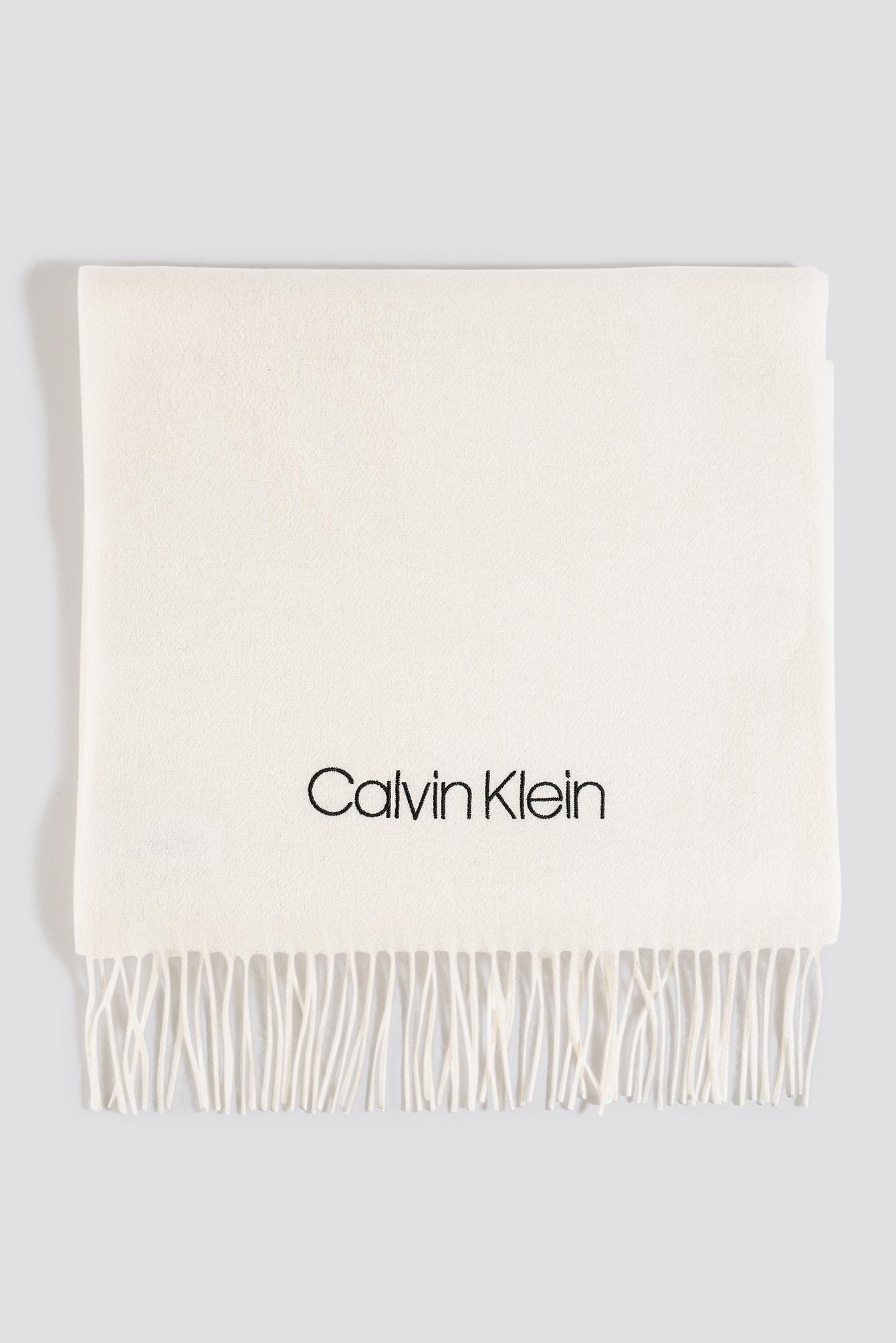 Calvin Klein Classic Wool Scarf White - Lyst
