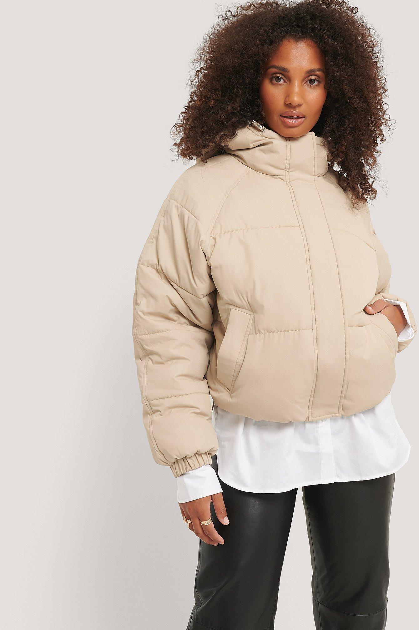 beige padded jacket