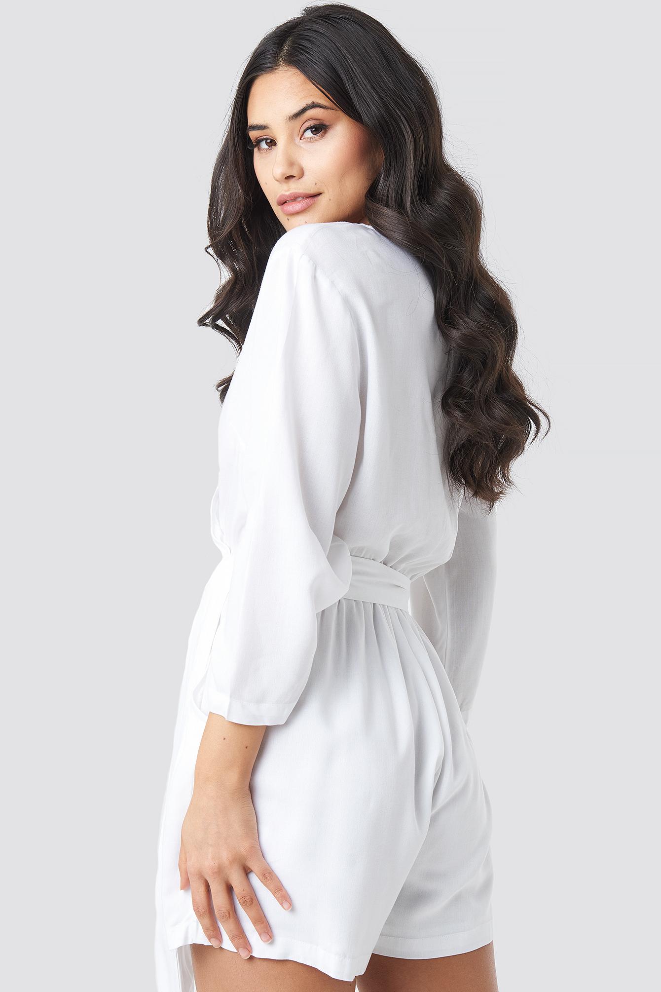 white wrap playsuit