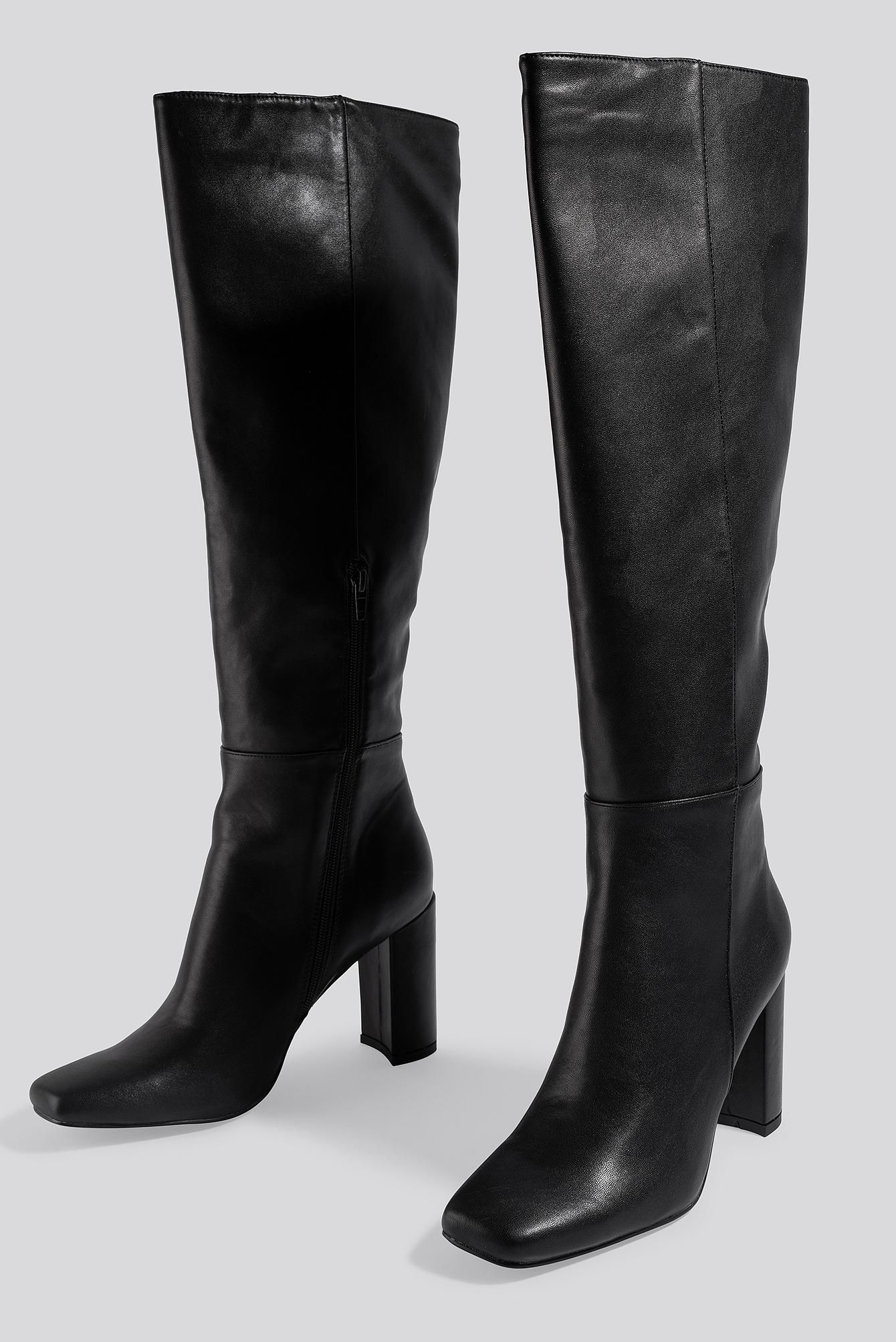 NA-KD Straight Shaft Knee High Boots Black - Save 51% - Lyst