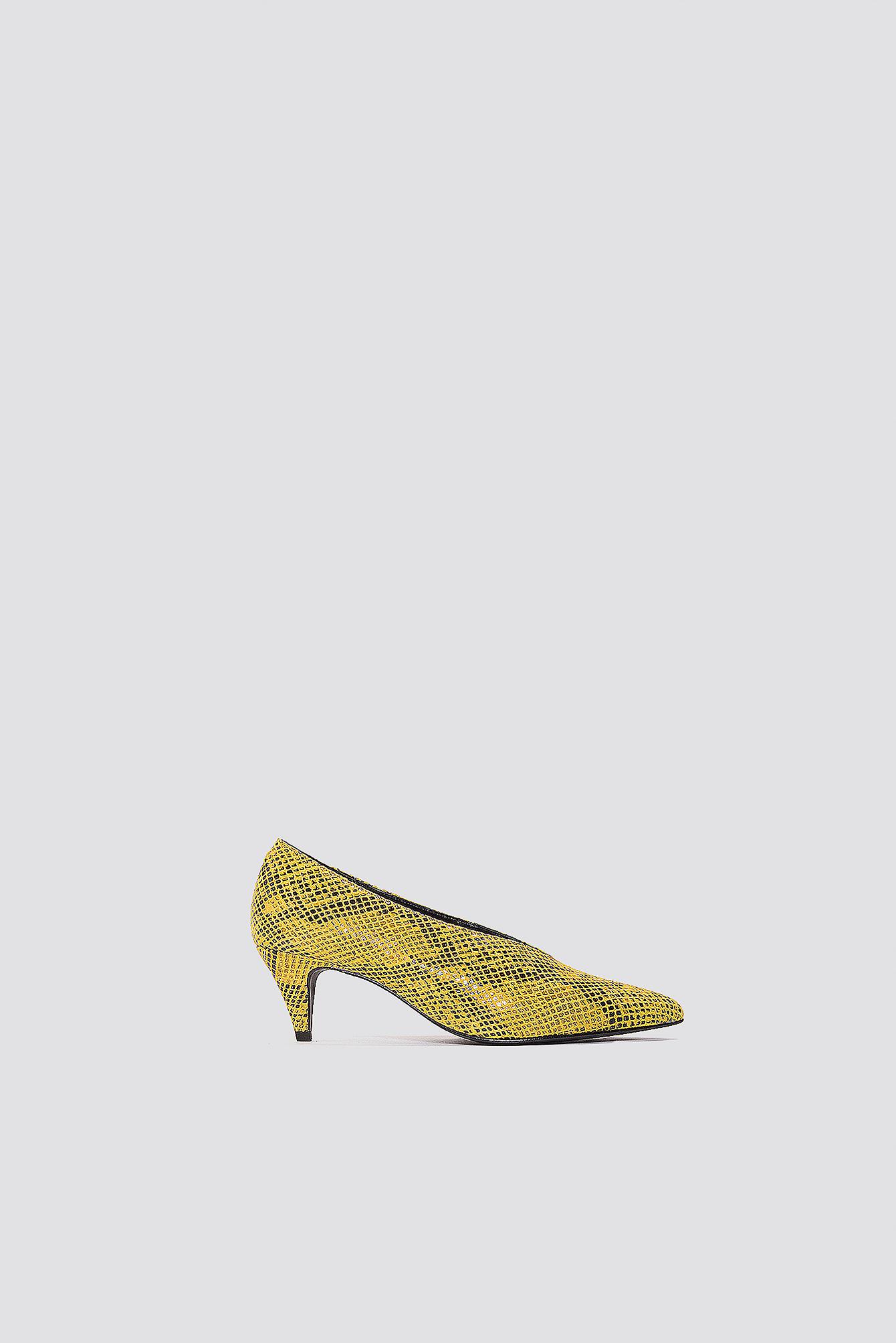 Gestuz Leather Portia Pumps in Yellow Snake (Yellow) - Lyst
