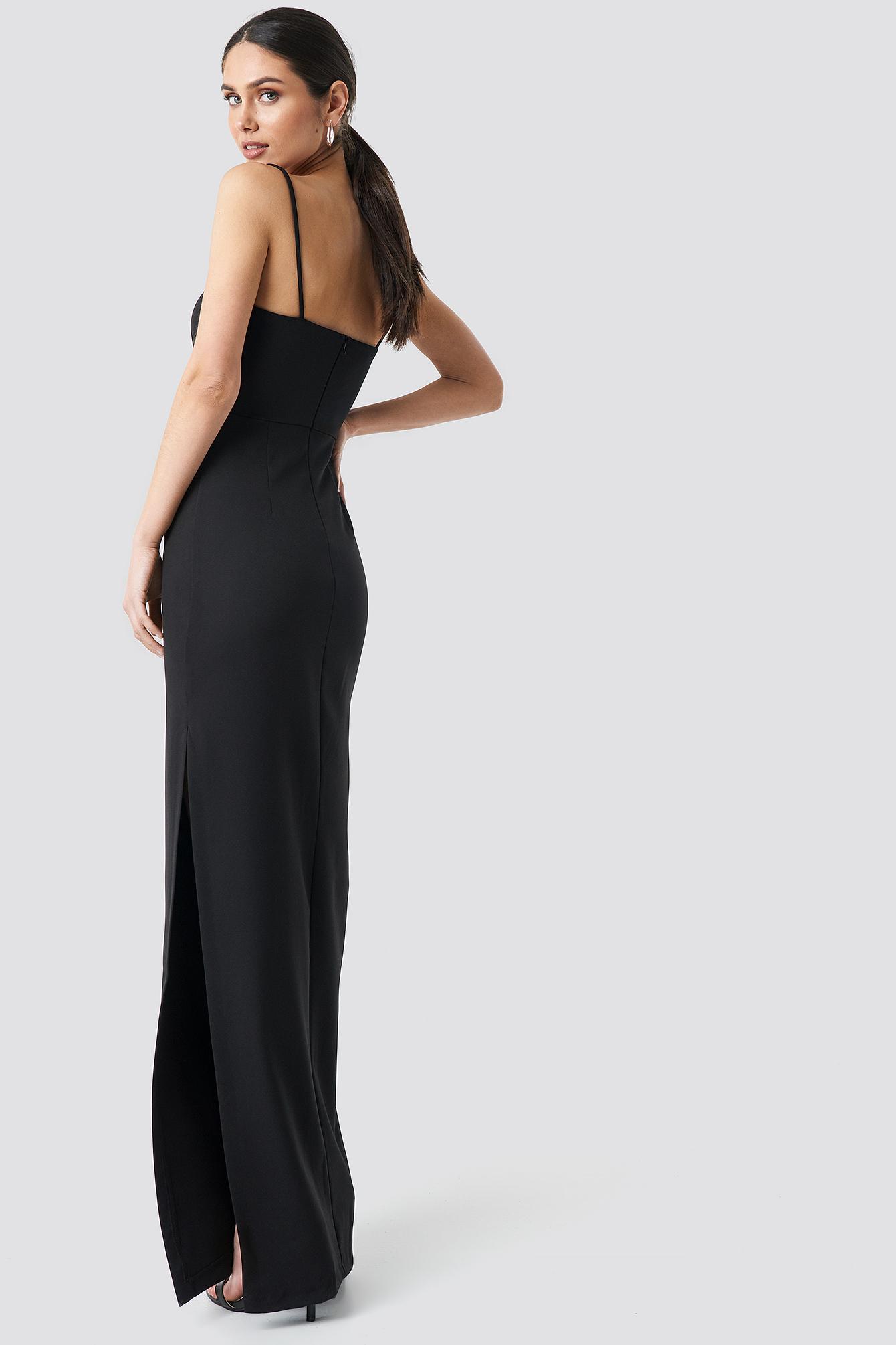black strap maxi dress
