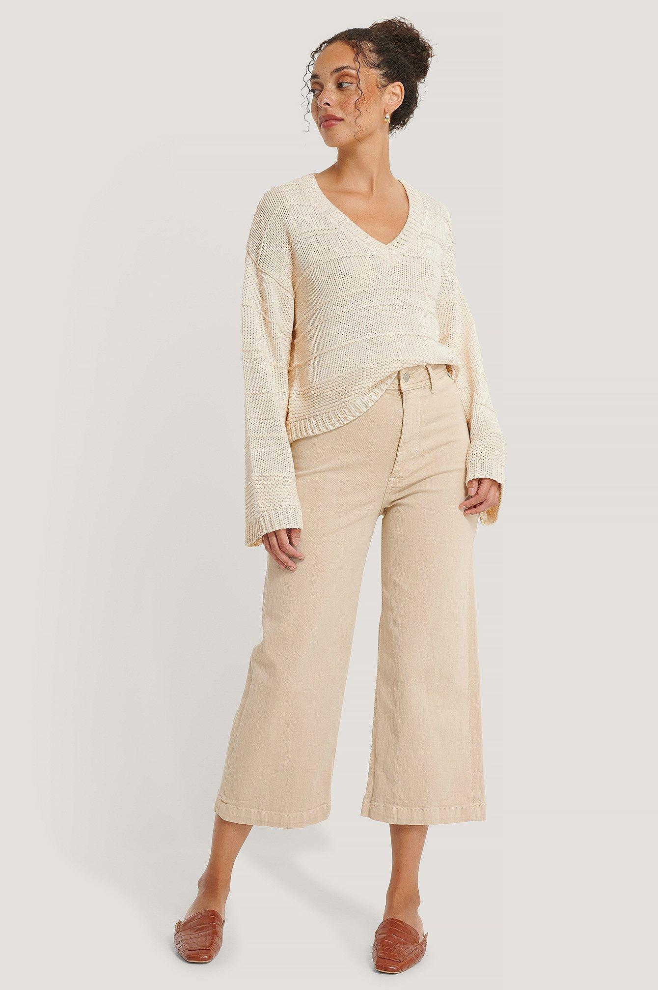 Mango Denim Beige Carlota Jeans in Natural | Lyst UK