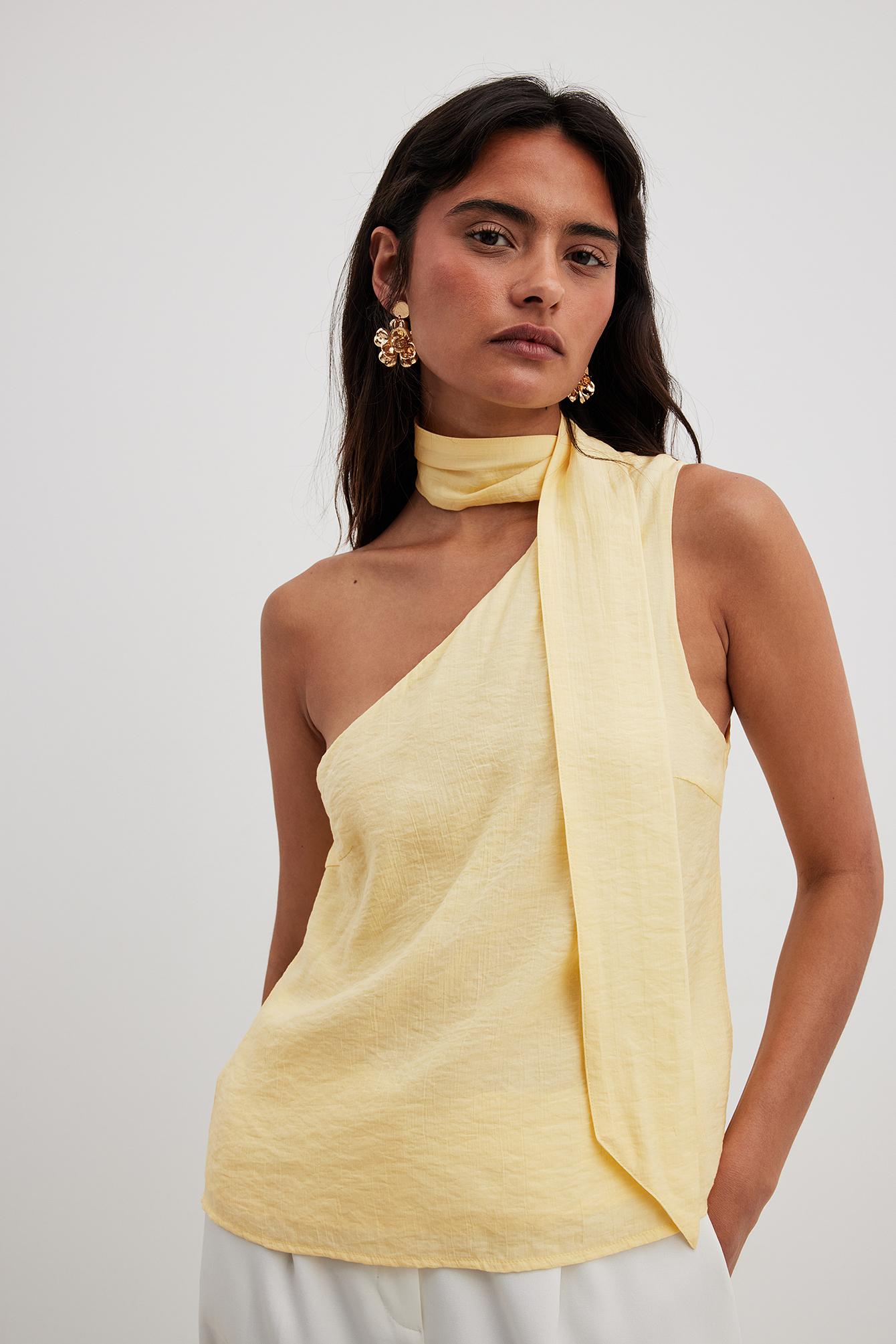 NA-KD Structured Scarf Top in Yellow | Lyst