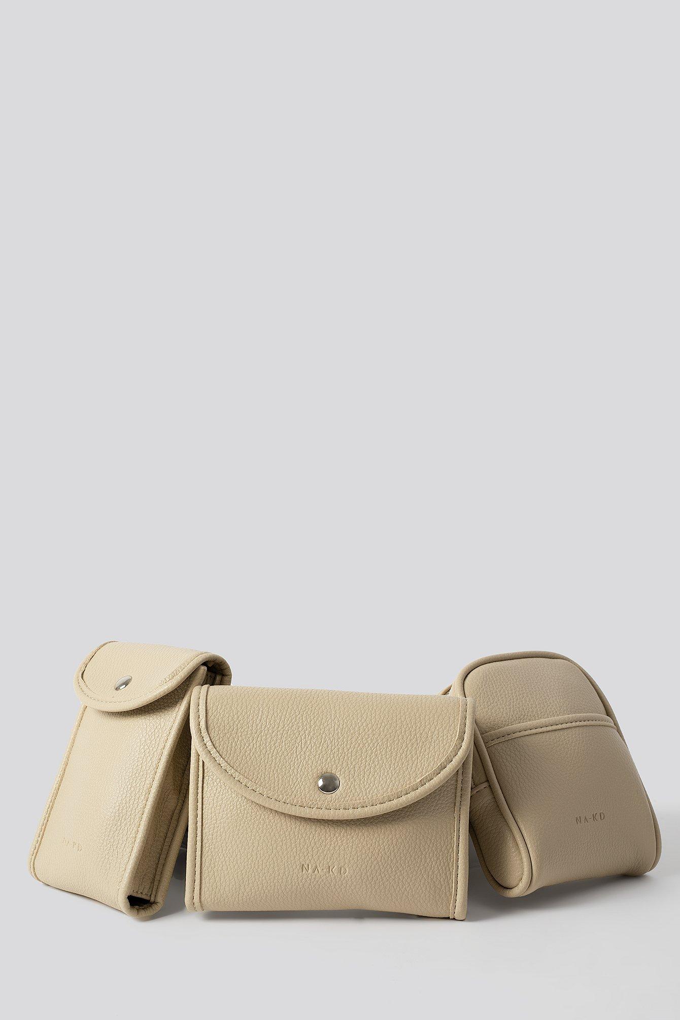 NA-KD Beige Utility Belt Bag in Natural