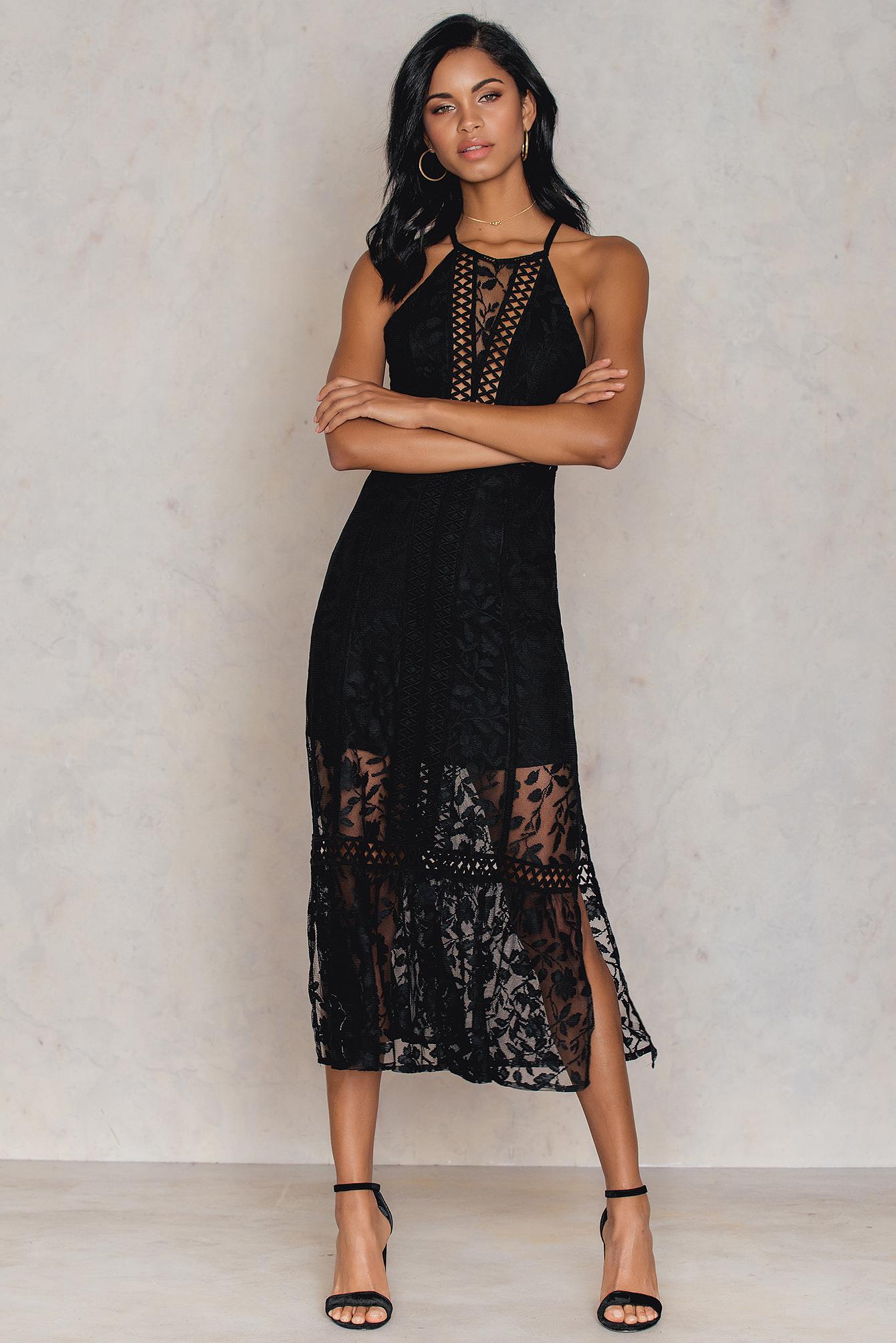 Free People Lace Anastasia Maxi Dress in Black - Lyst