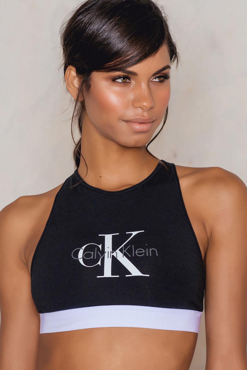 Lyst Calvin Klein Retro Unlined Bralette in Black