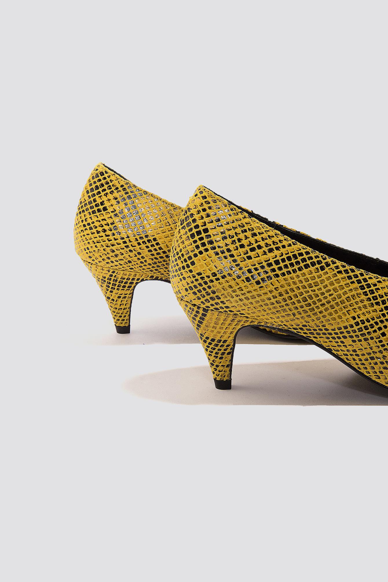 Gestuz Leather Portia Pumps in Yellow Snake (Yellow) - Lyst