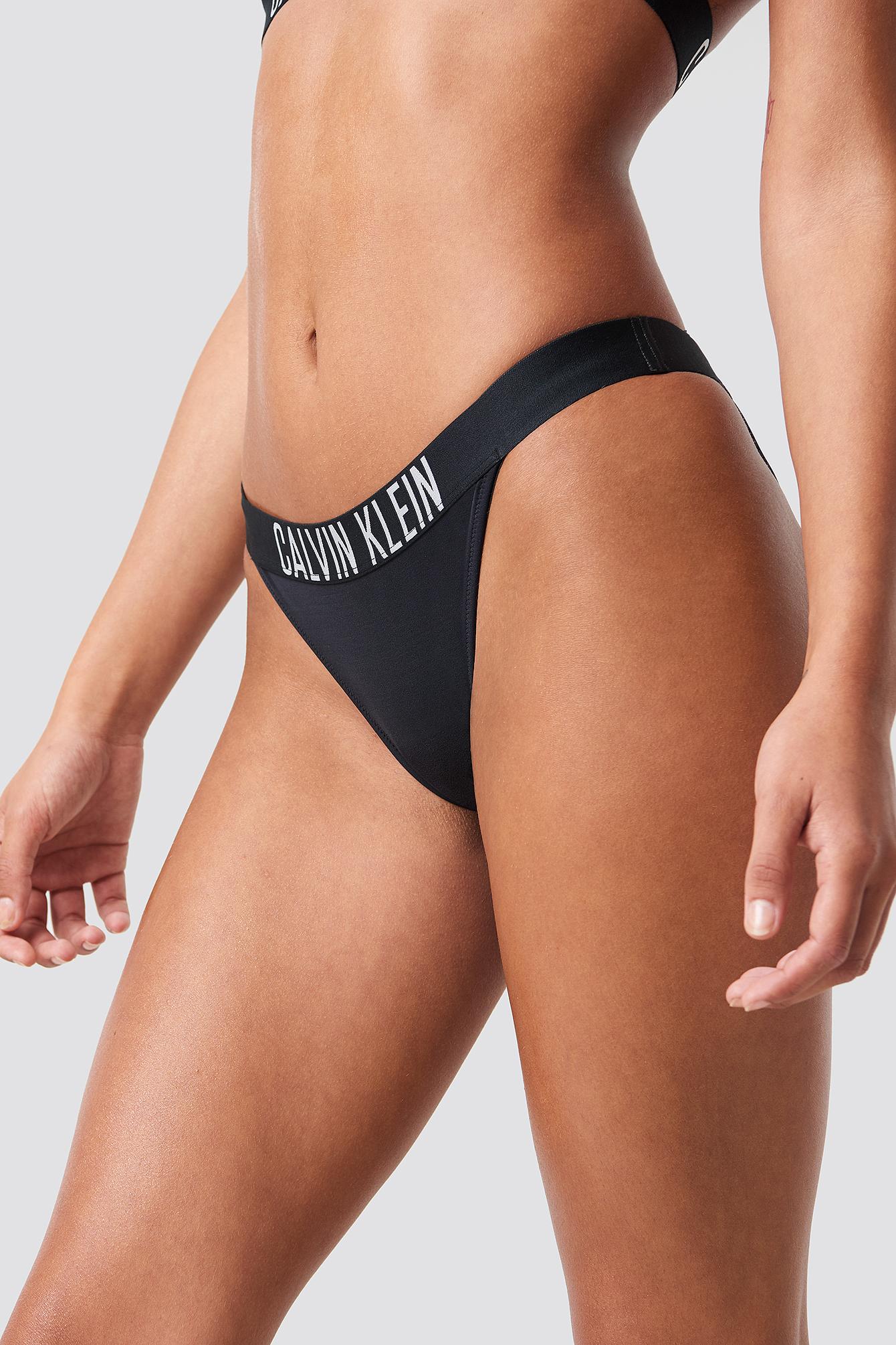 Calvin Klein Brazilian Bikini Bottom Black | Lyst