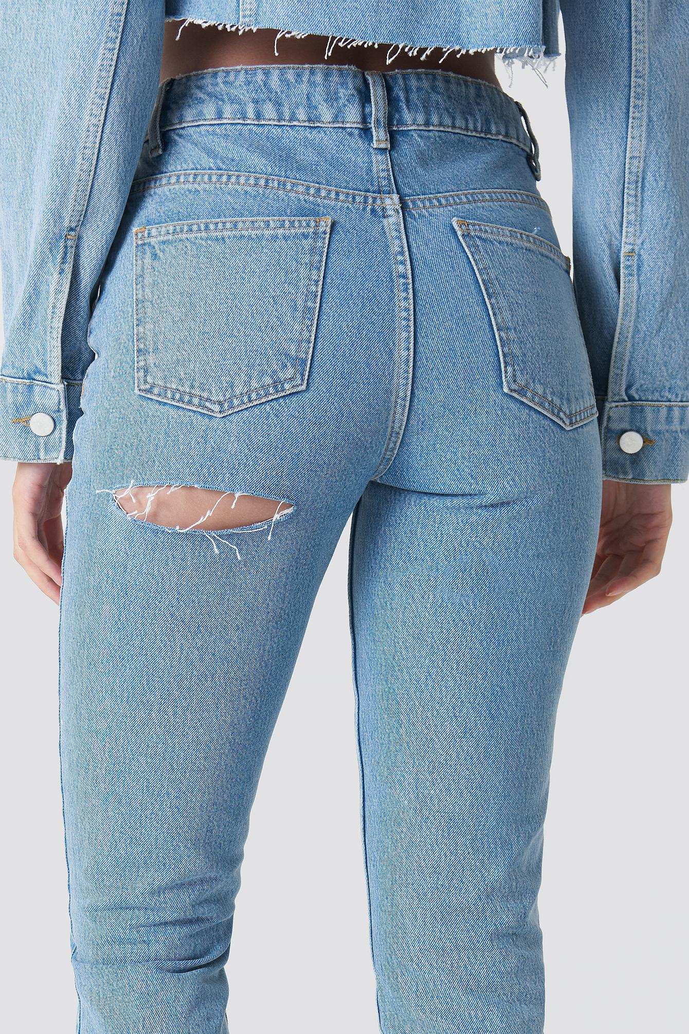 jeans ripped in the back