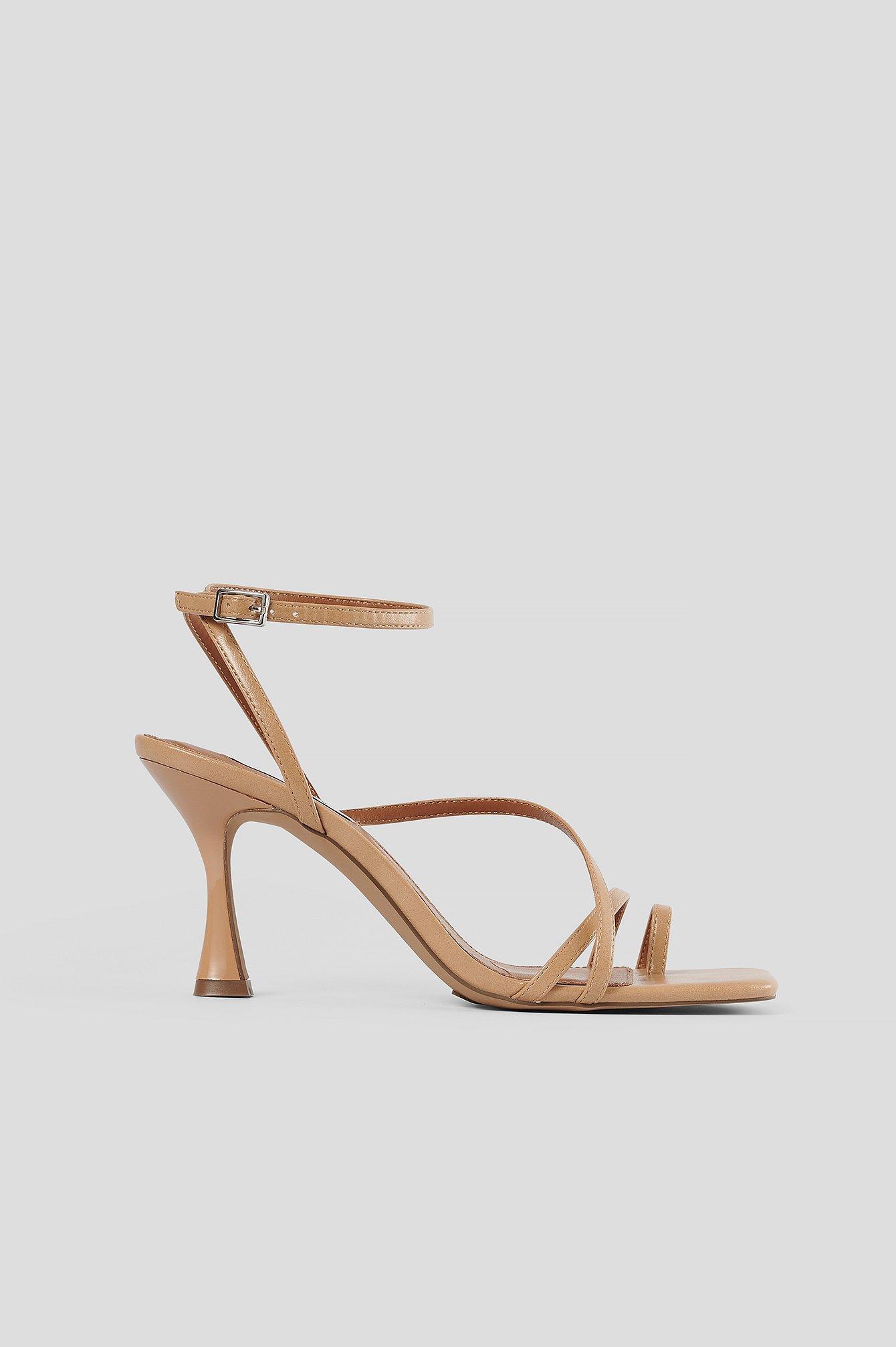strappy heels beige