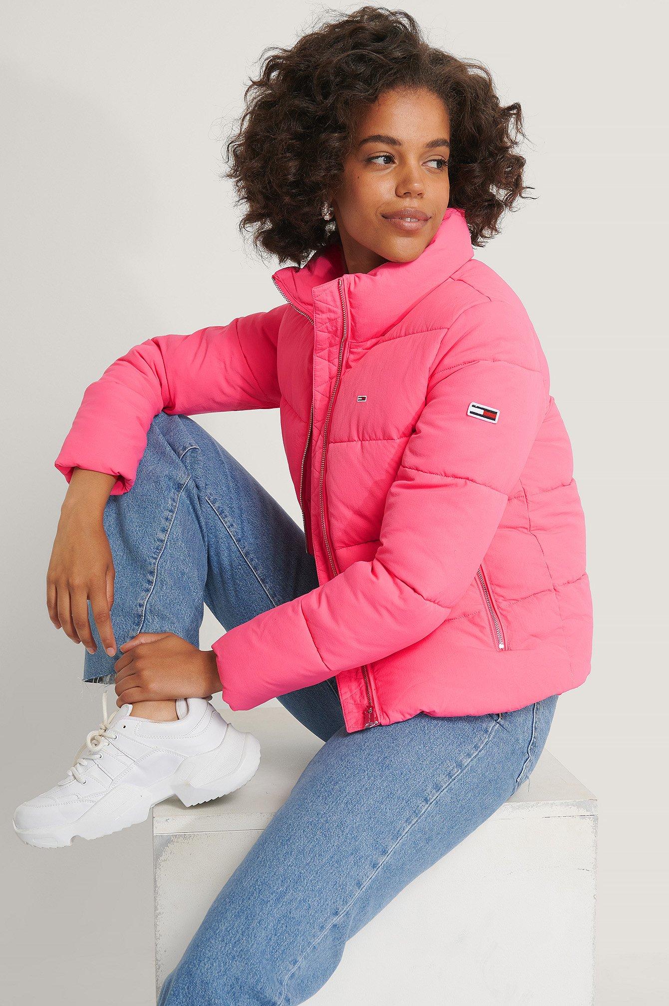 Tommy Hilfiger Synthetic Pink Modern Puffer Jacket | Lyst
