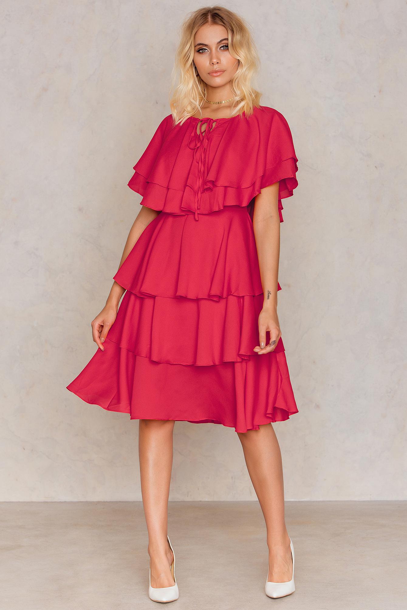 frill neck gown