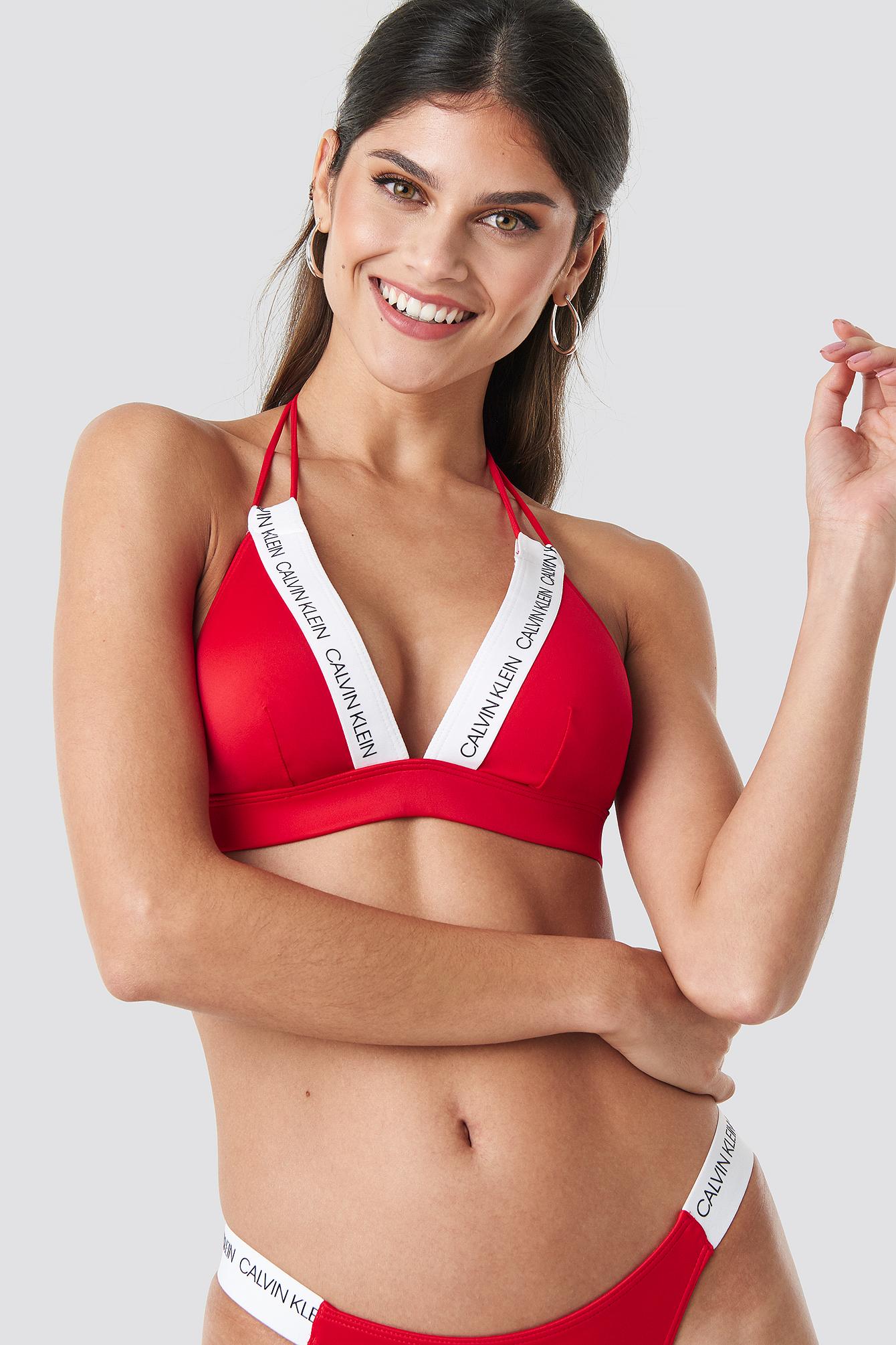calvin klein red bikini top