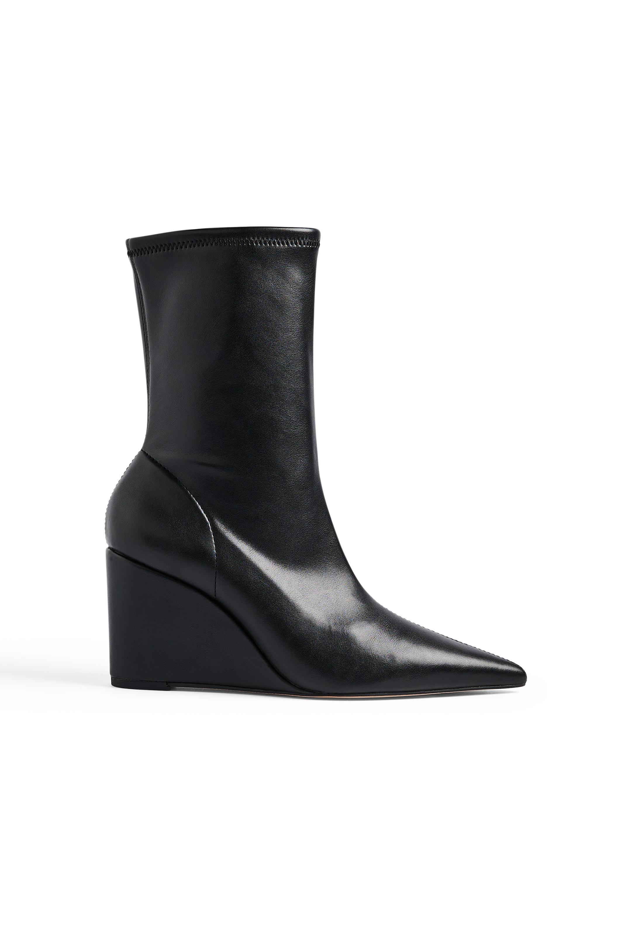 NA KD Ankle Wedge Heel Boots in Black Lyst UK