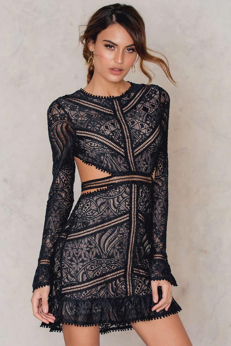 black emerie cut out dress