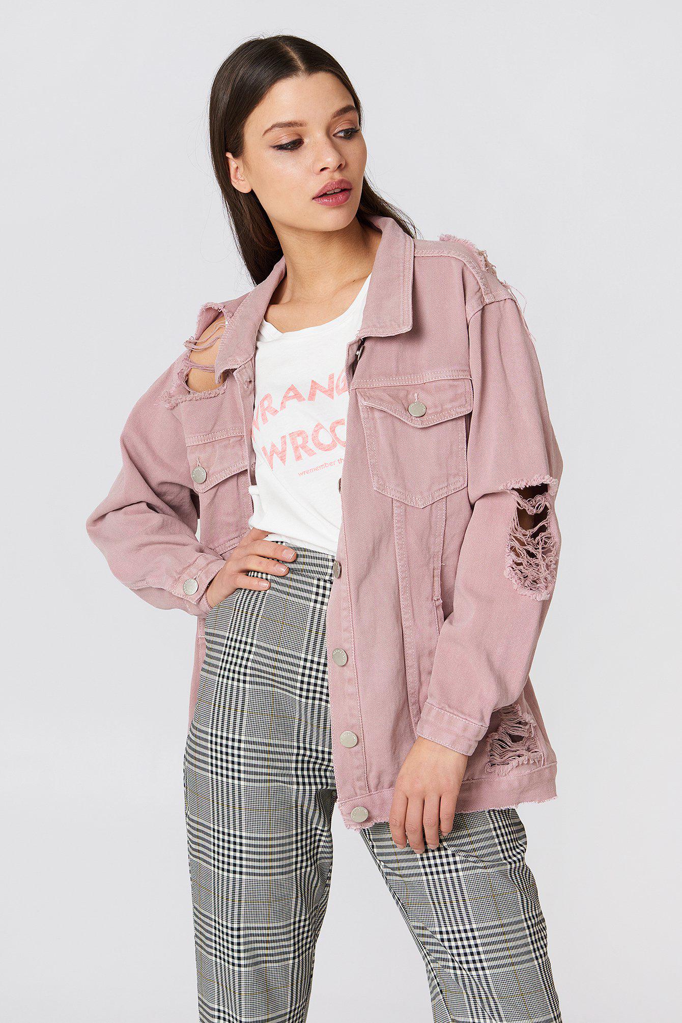 dusty rose jean jacket
