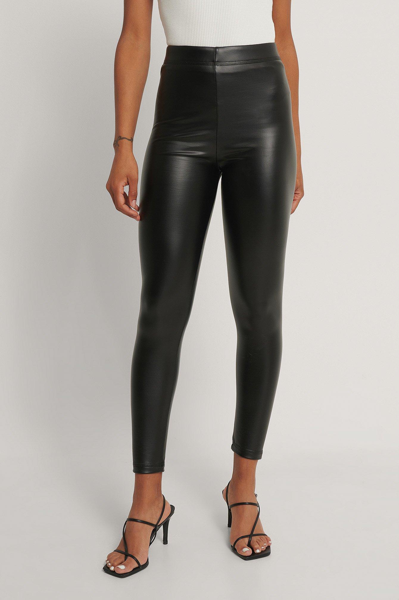 Trendyol Black Faux Leather Leggings | Lyst
