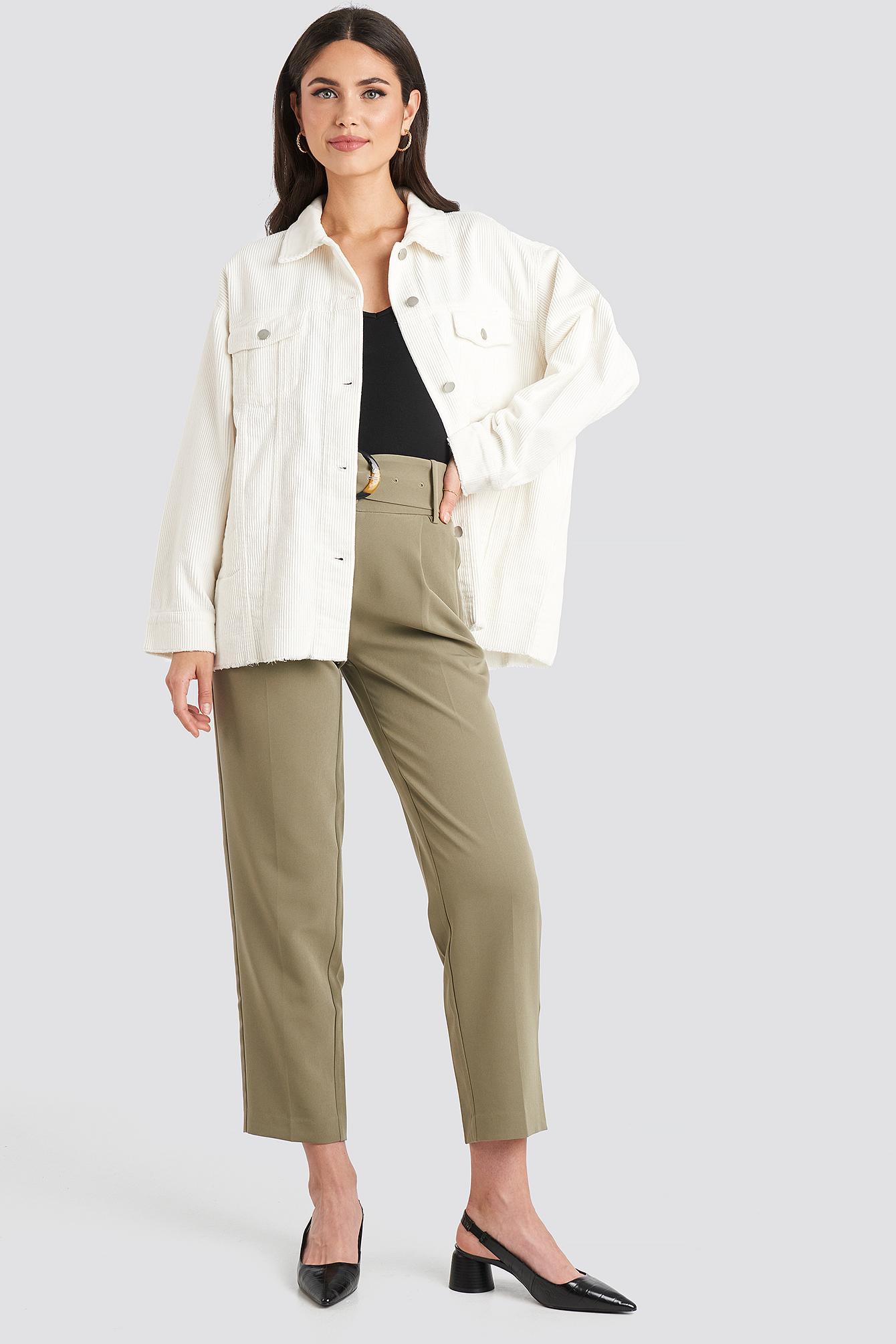 Oversized white corduroy jacket Clearance