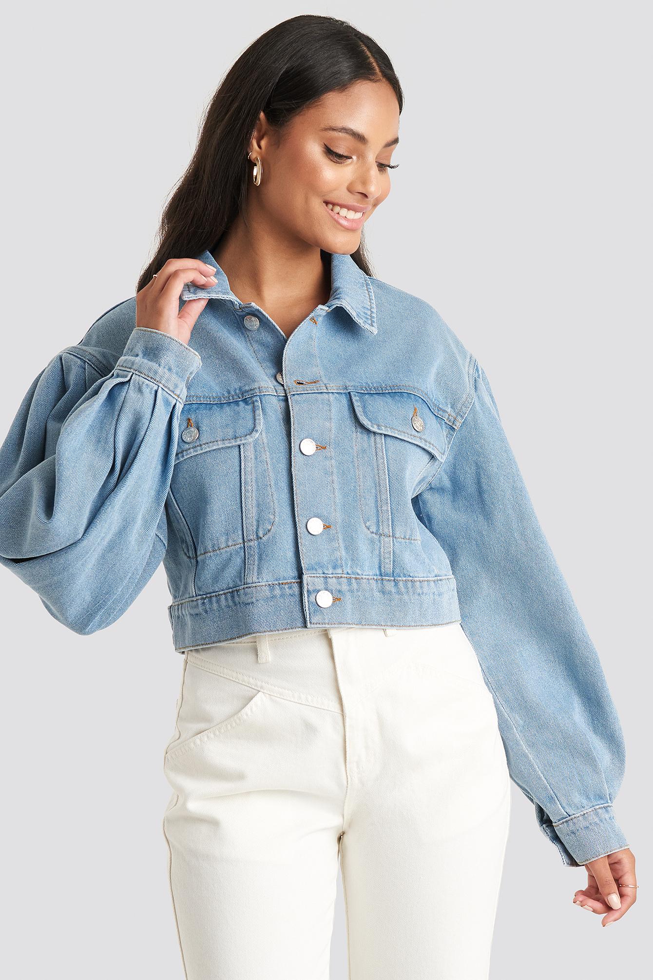 balloon sleeve denim jacket
