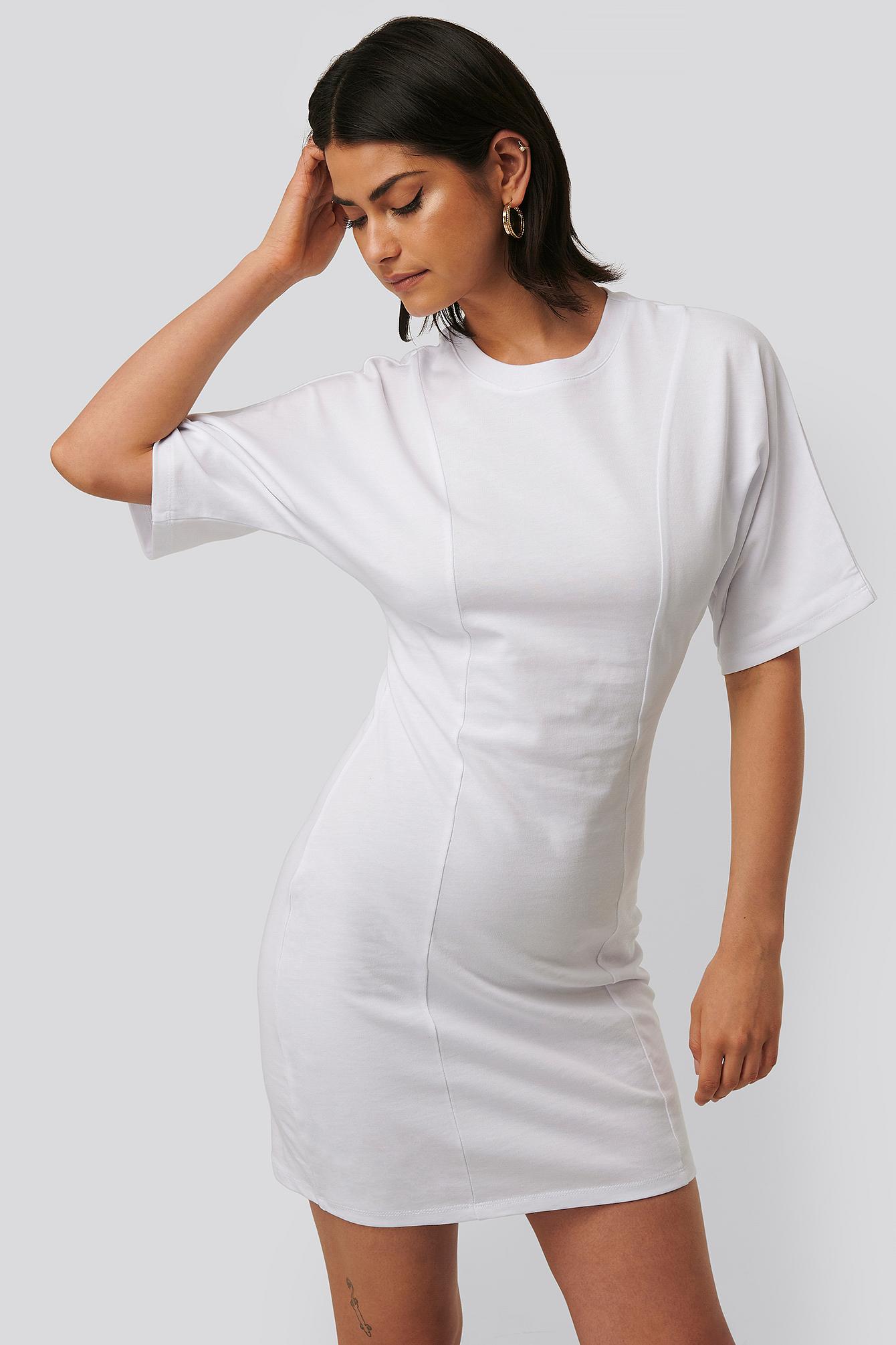 fitted white shirt dress