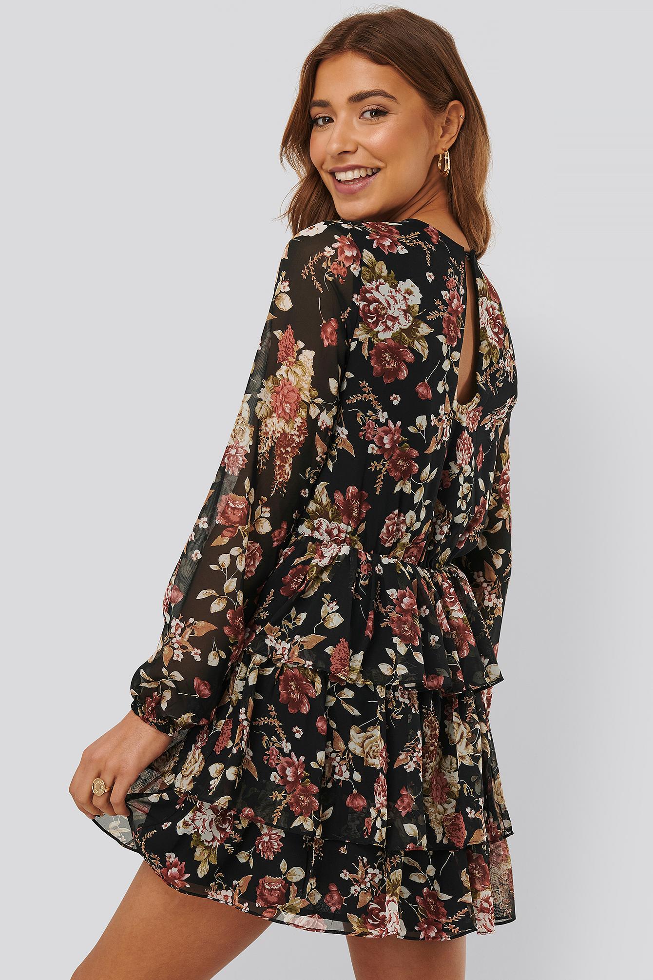 Triple layer flounce mini dress Clearance