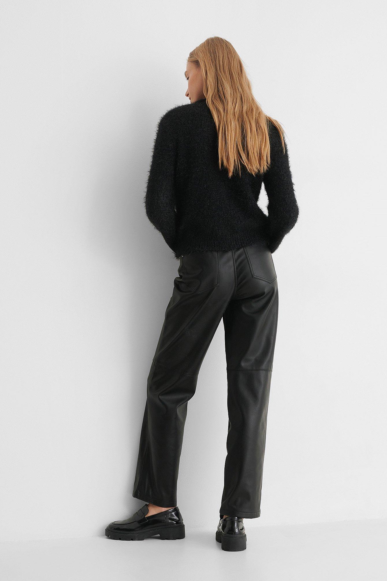 NA-KD Synthetic Black Diagonal Buttoned 