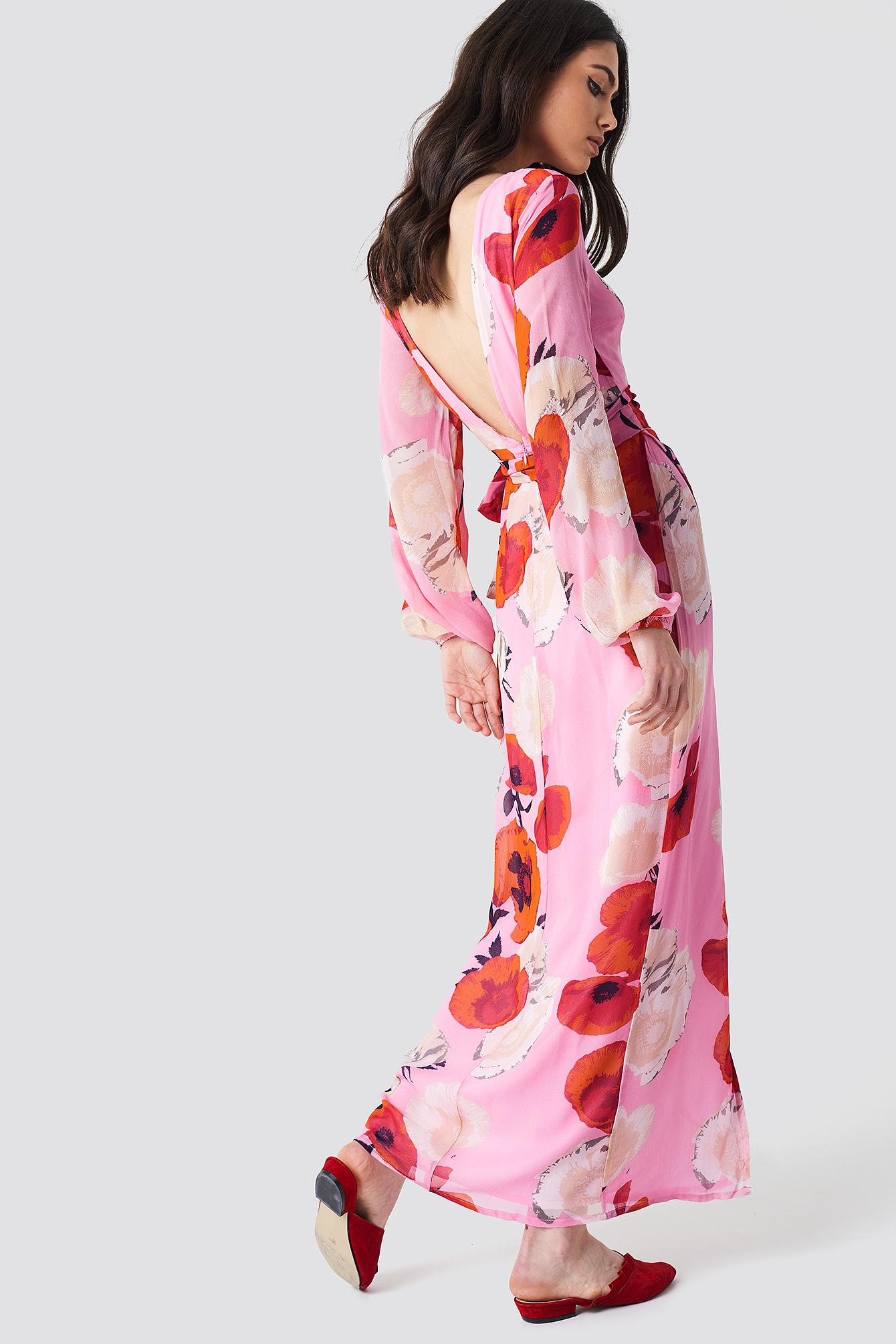 Gestuz Synthetic Violetta Long Dress Pink Roses - Lyst