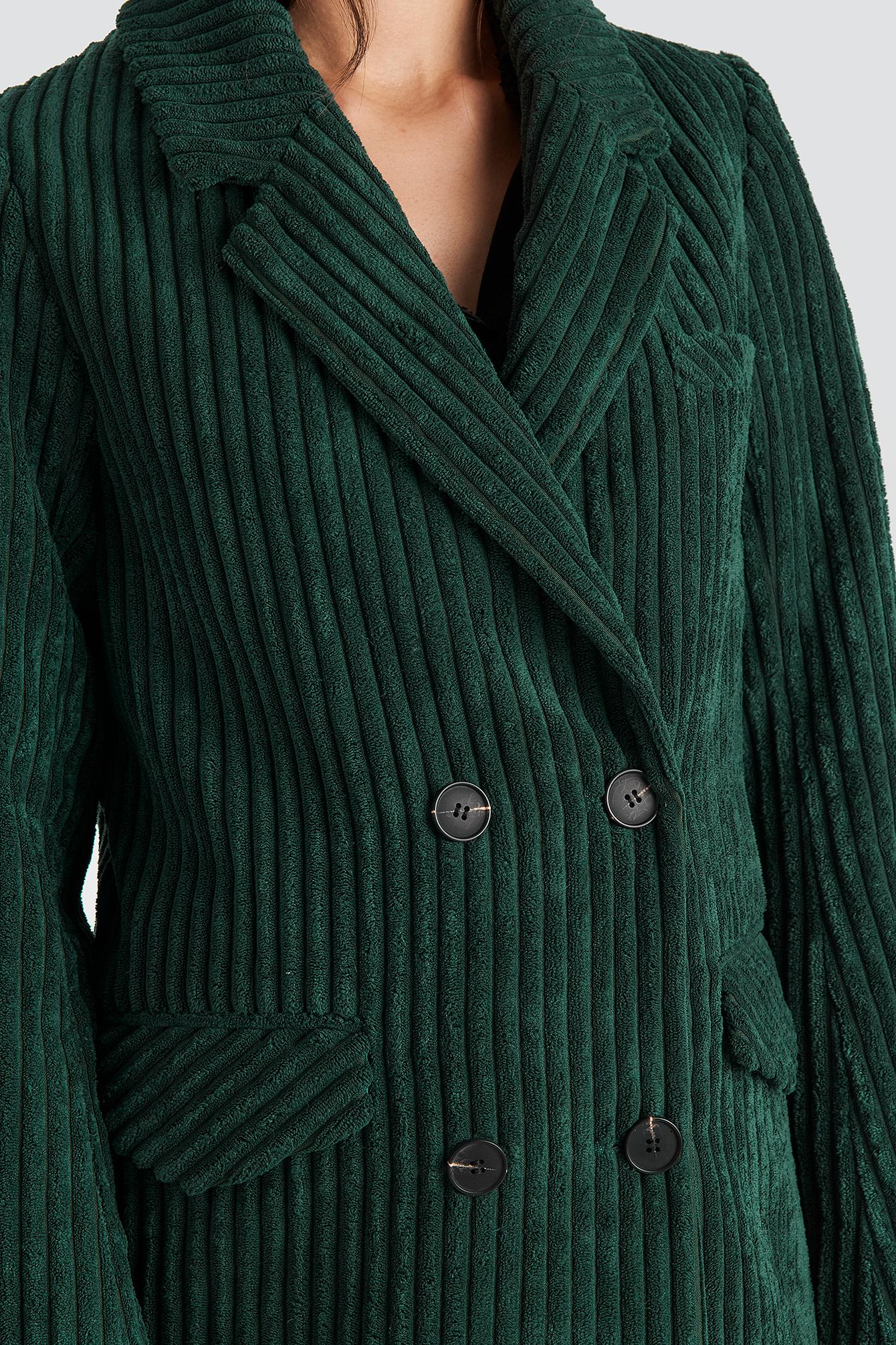 NA-KD Green Corduroy Coat | Lyst