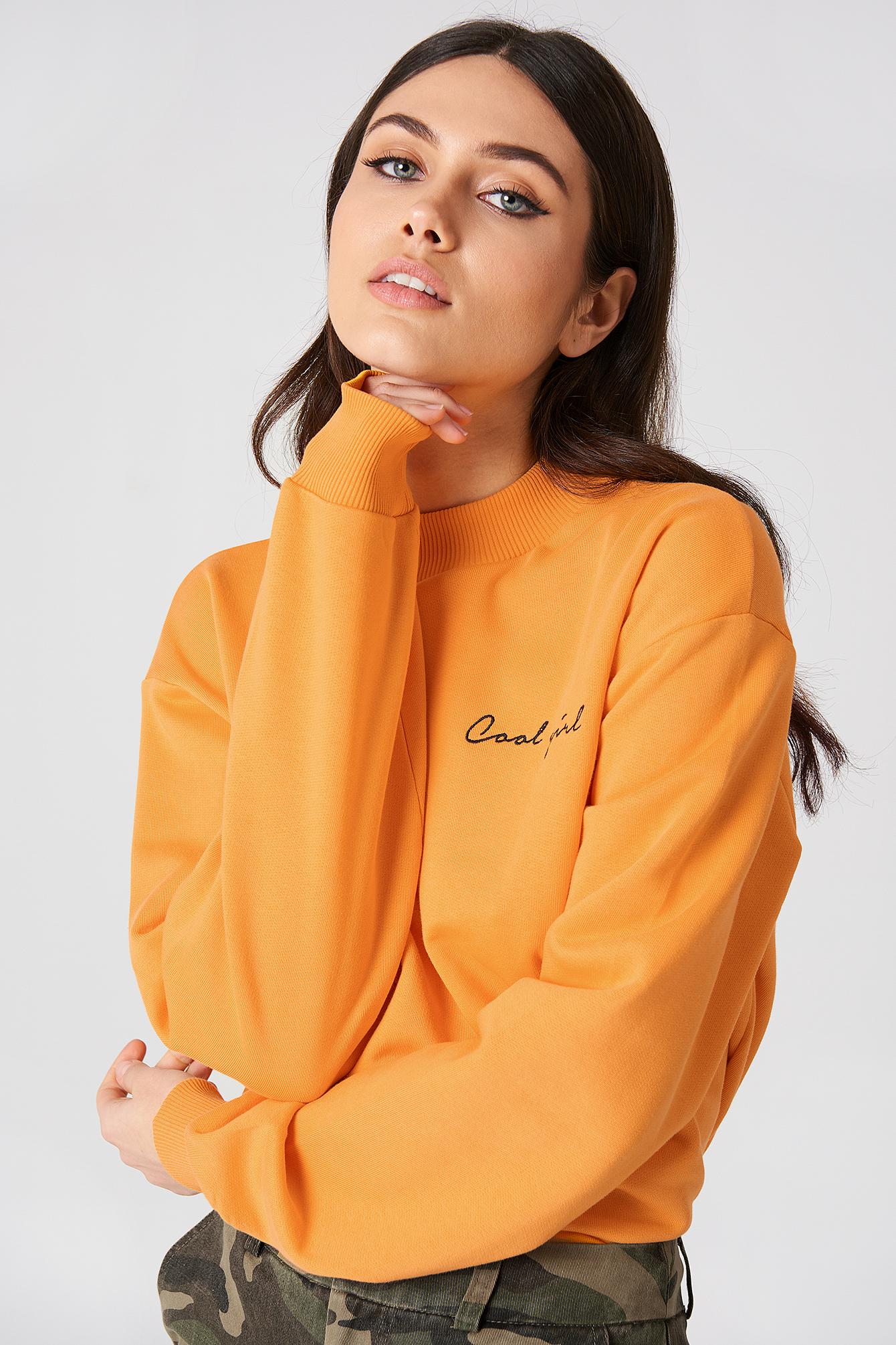 Tage af Strålende Rejse NA-KD Cool Girl Sweatshirt in Orange | Lyst