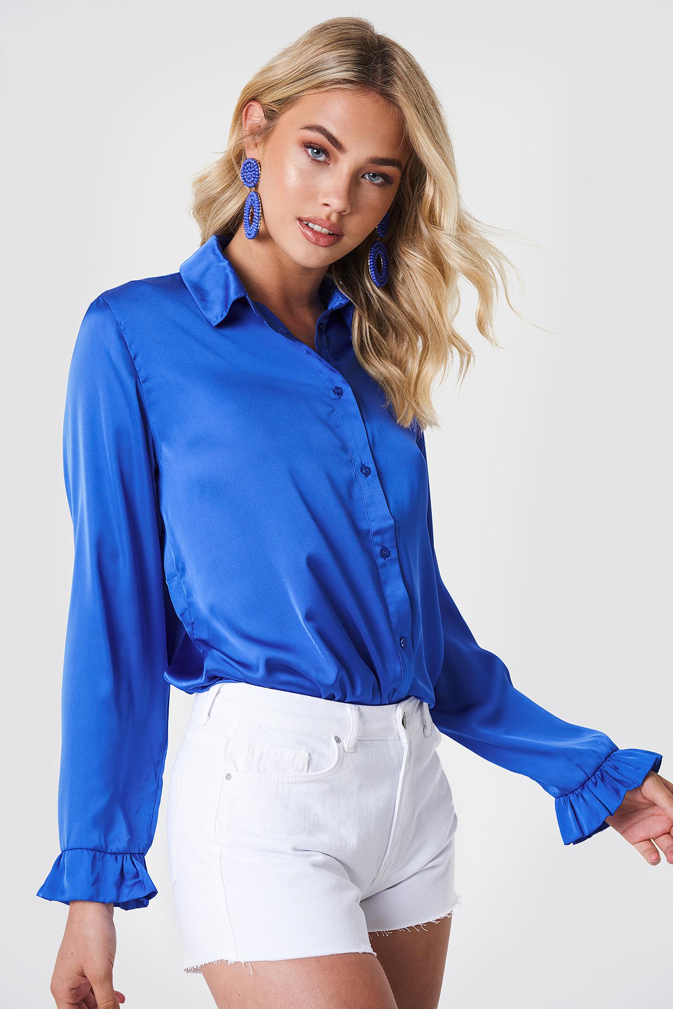 Cobalt blue silk blouse Clearance