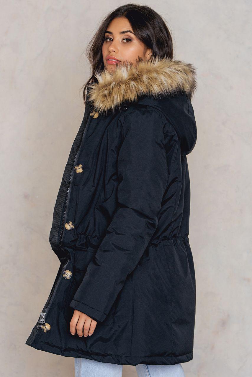 NA-KD Midi Parkas in Black - Lyst