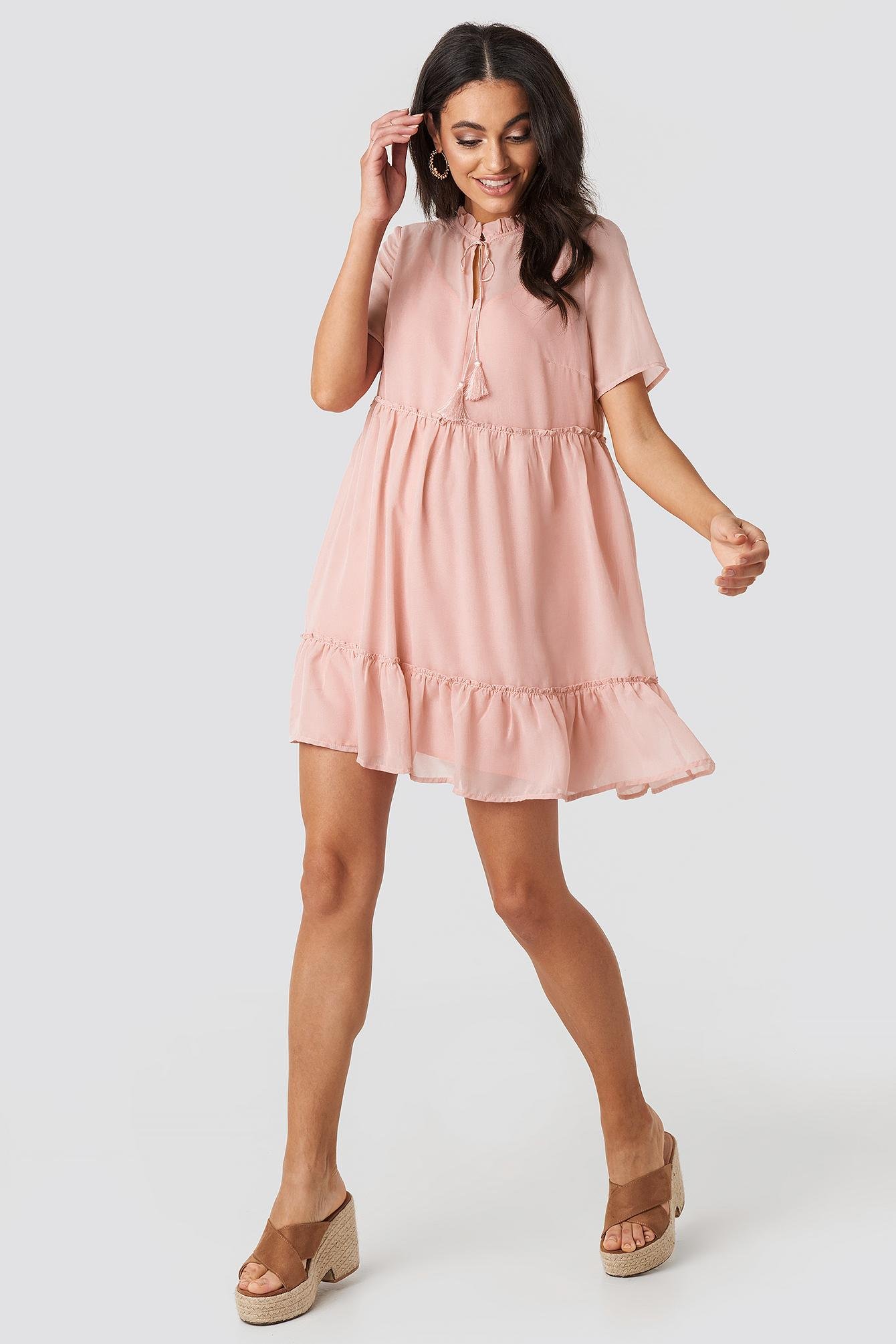 Pink Flowy Mini Dress Online Store, UP ...