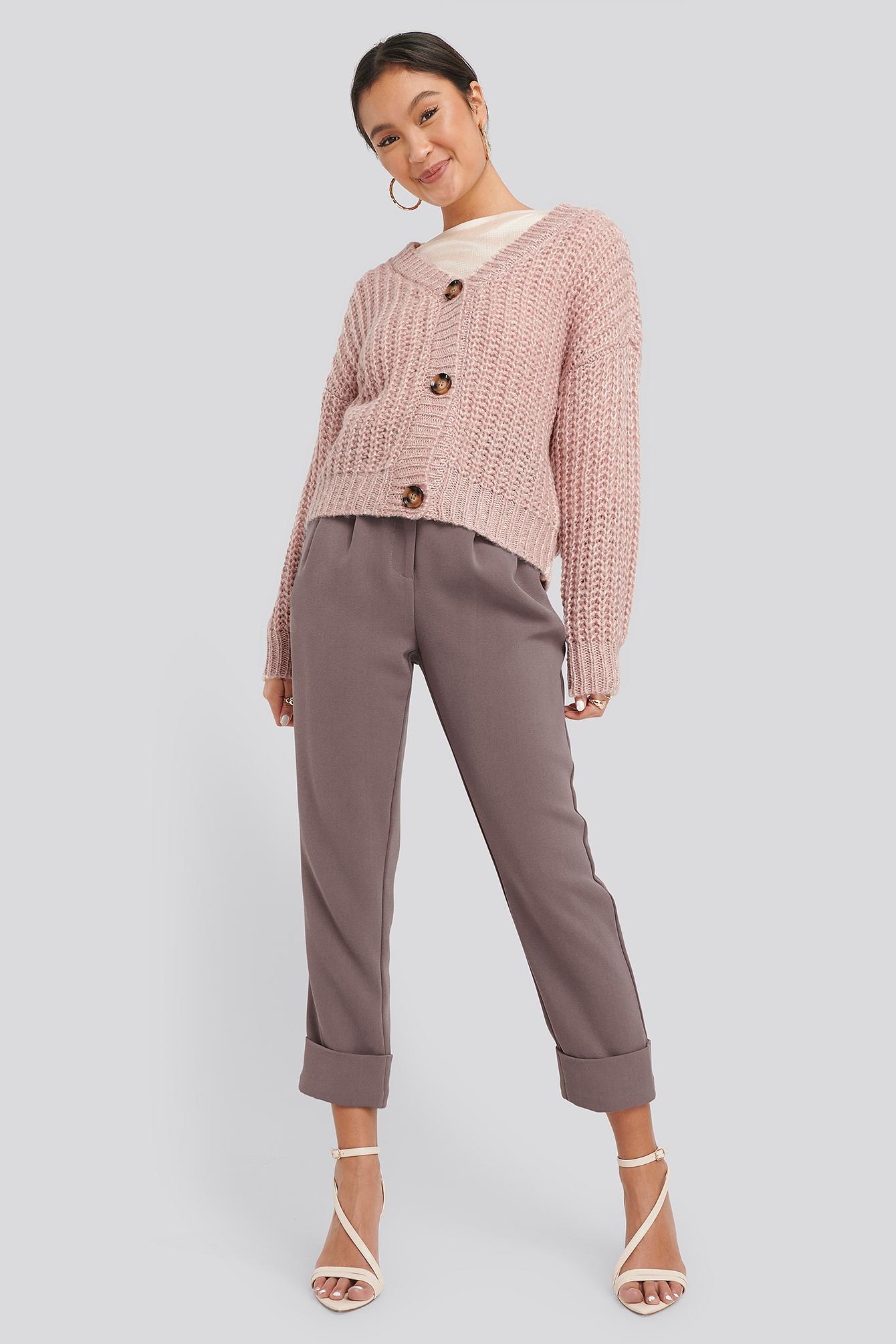 big button short cardigan