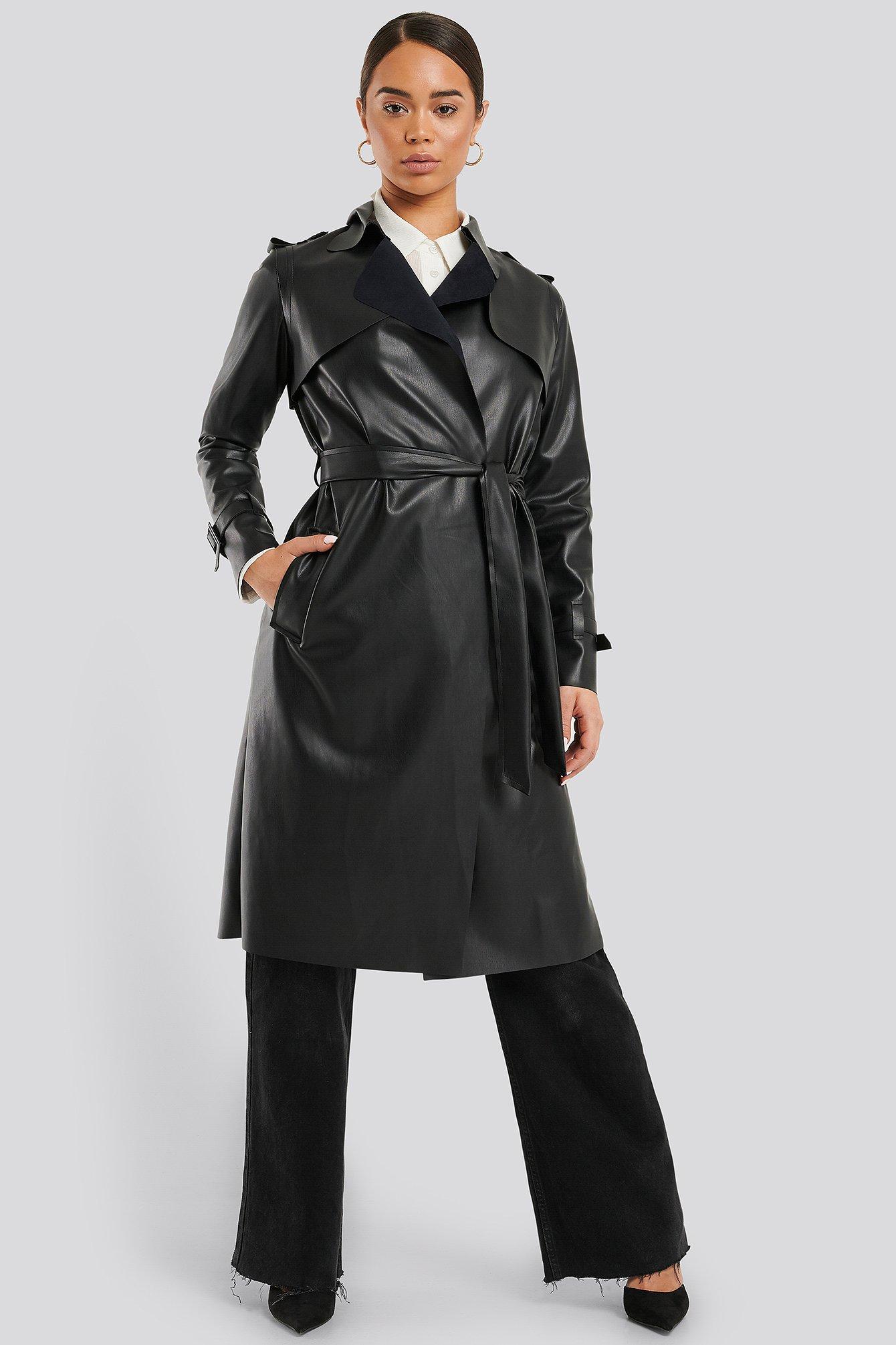 faux leather duster
